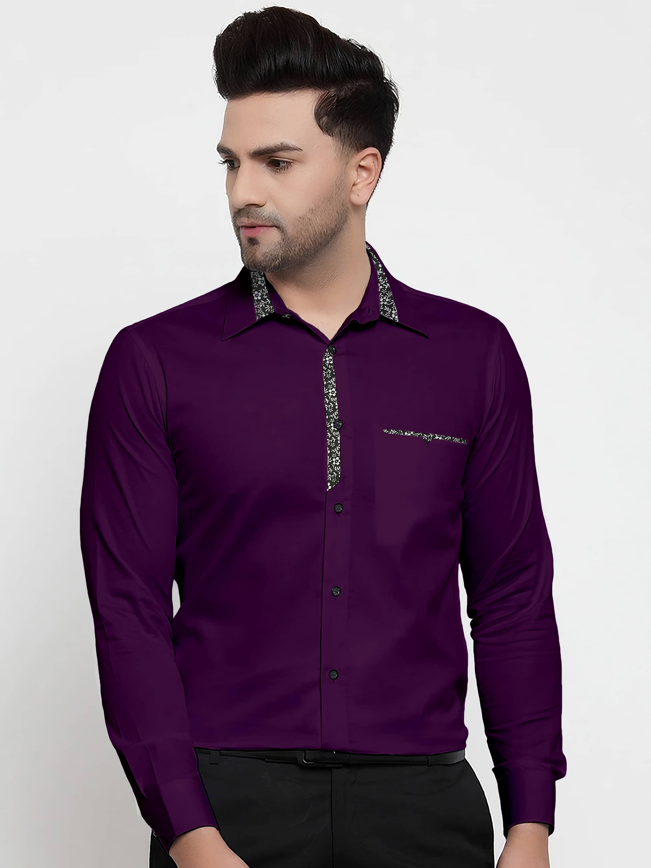WEBRIC Cotton Blend Regular Fit Full Sleeves Men's Formal Shirt - Wine ( Pack of 1 ) WEBRIC Cotton Blend Regular Fit Full Sleeves Men's Formal Shirt - Wine ( Pack of 1 )