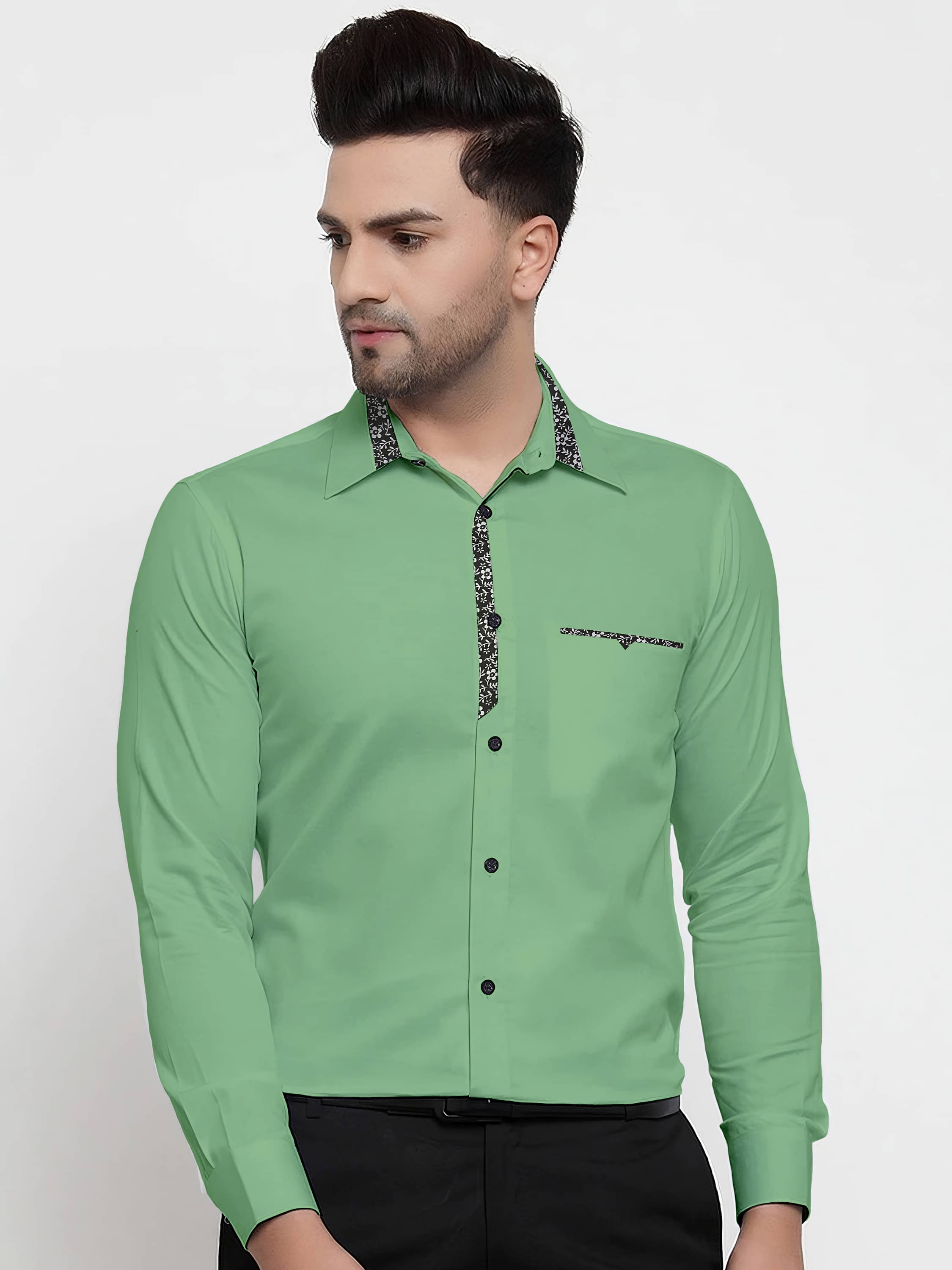     			WEBRIC Cotton Blend Regular Fit Full Sleeves Men's Formal Shirt - Mint Green ( Pack of 1 )