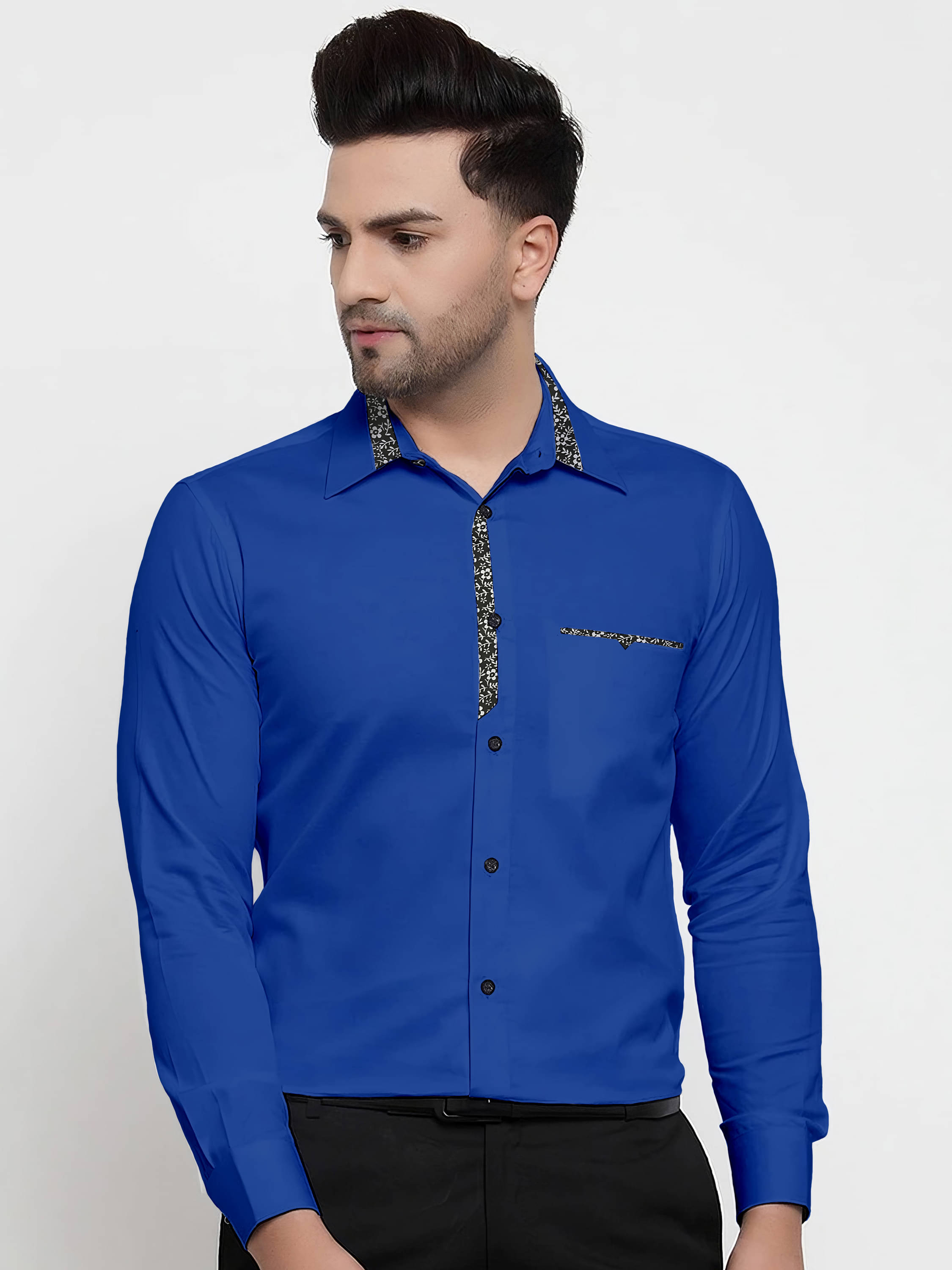 WEBRIC Cotton Blend Regular Fit Full Sleeves Men's Formal Shirt - Blue ( Pack of 1 ) WEBRIC Cotton Blend Regular Fit Full Sleeves Men's Formal Shirt - Blue ( Pack of 1 )