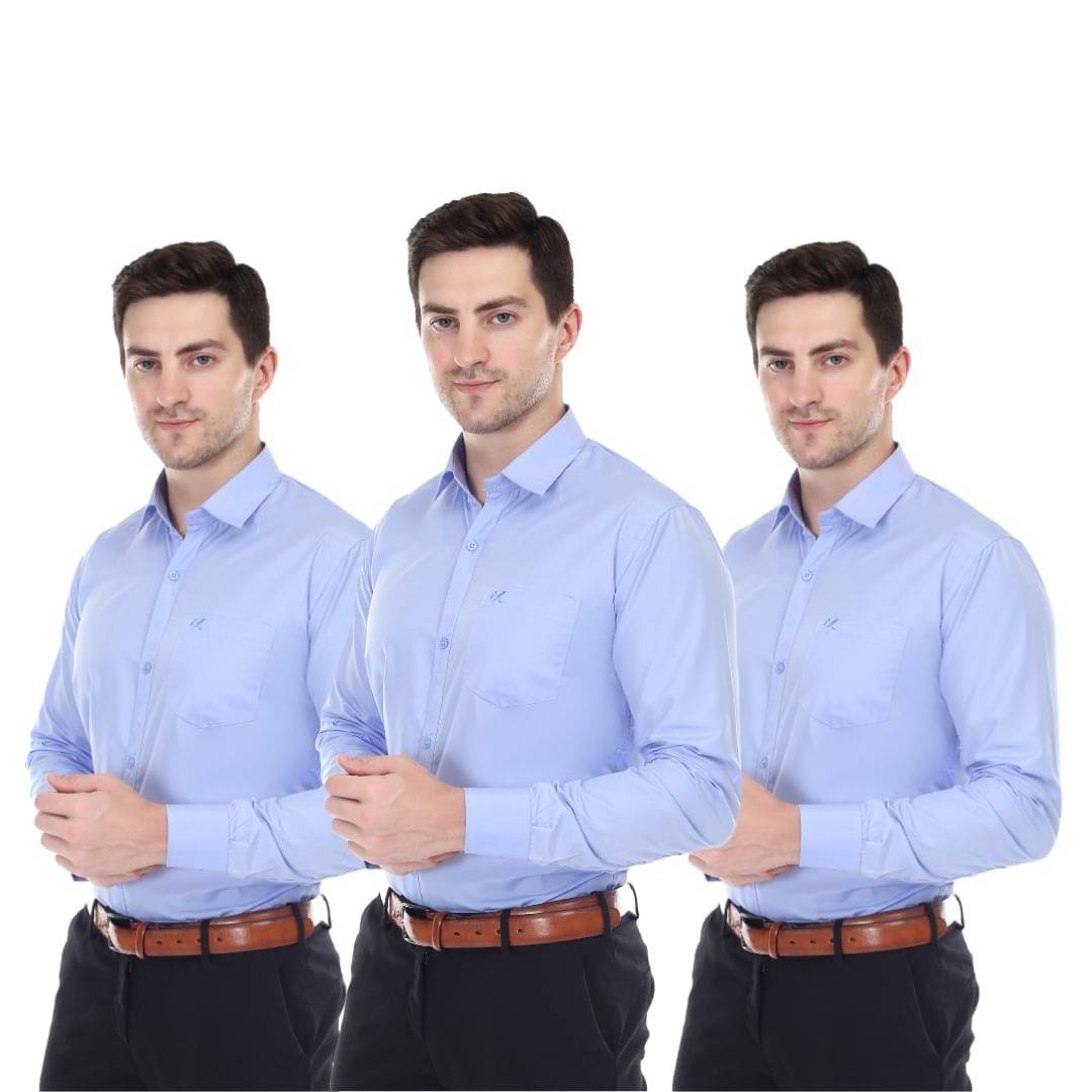     			XJARVIS Cotton Blend Slim Fit Full Sleeves Men's Formal Shirt - Multi ( Pack of 3 )
