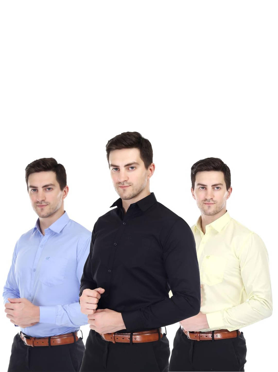     			XJARVIS Cotton Blend Slim Fit Full Sleeves Men's Formal Shirt - Multicolor ( Pack of 3 )
