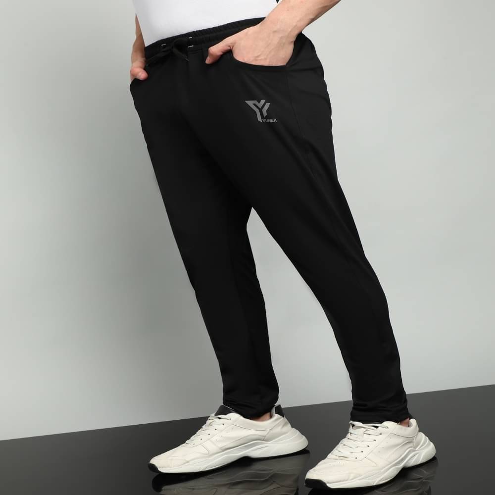 YUNEK Black Polyester Blend Men's Trackpants ( Pack of 1 ) YUNEK Black Polyester Blend Men's Trackpants ( Pack of 1 )