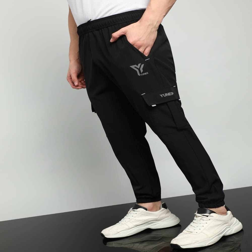    			YUNEK Black Polyester Men's Joggers ( Pack of 1 )