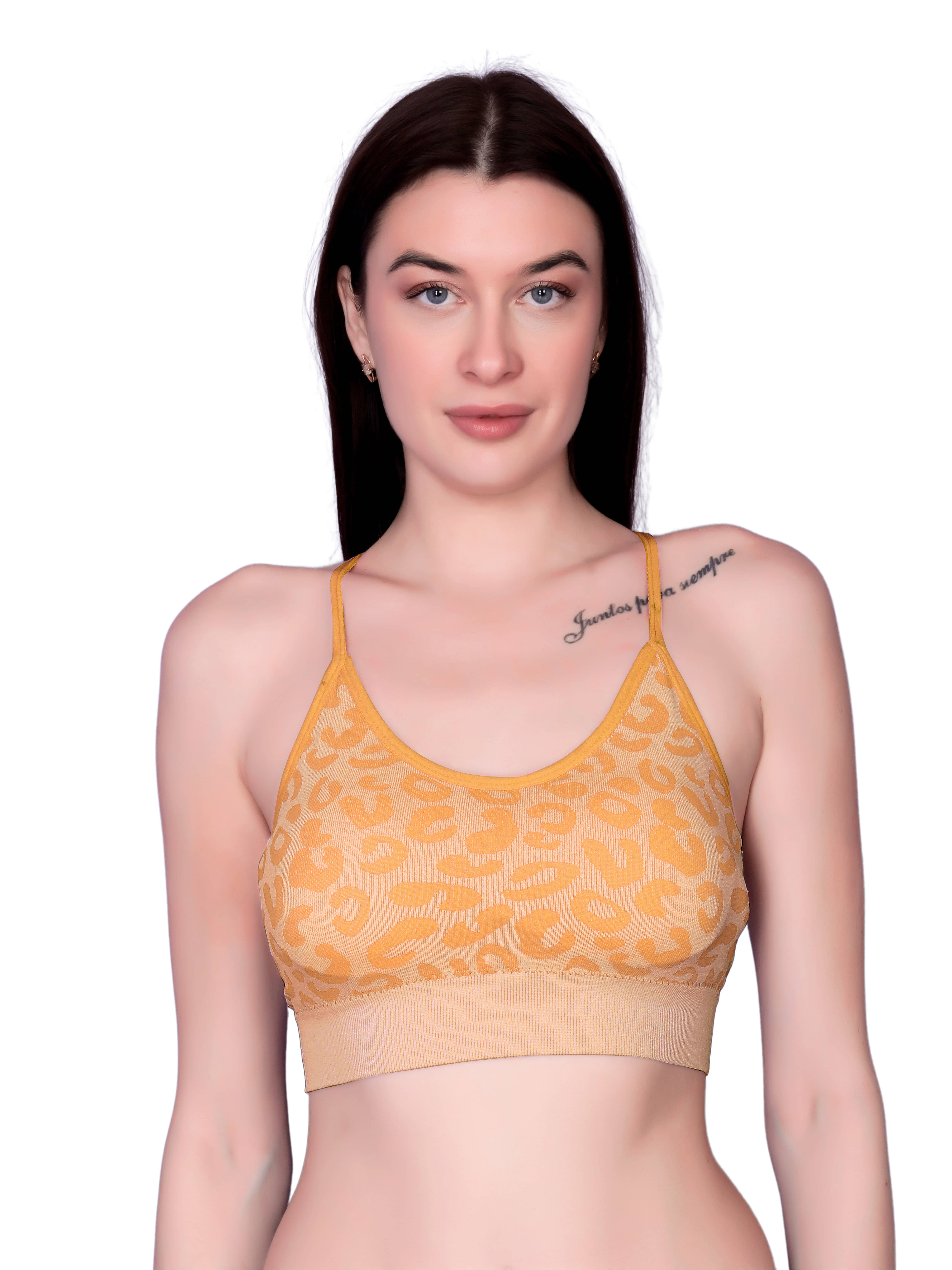 3Mads Pack of 1 Nylon Lightly Padded Racerback bra For Women ( Yellow )     			3Mads Pack of 1 Nylon Lightly Padded Racerback bra For Women ( Yellow )