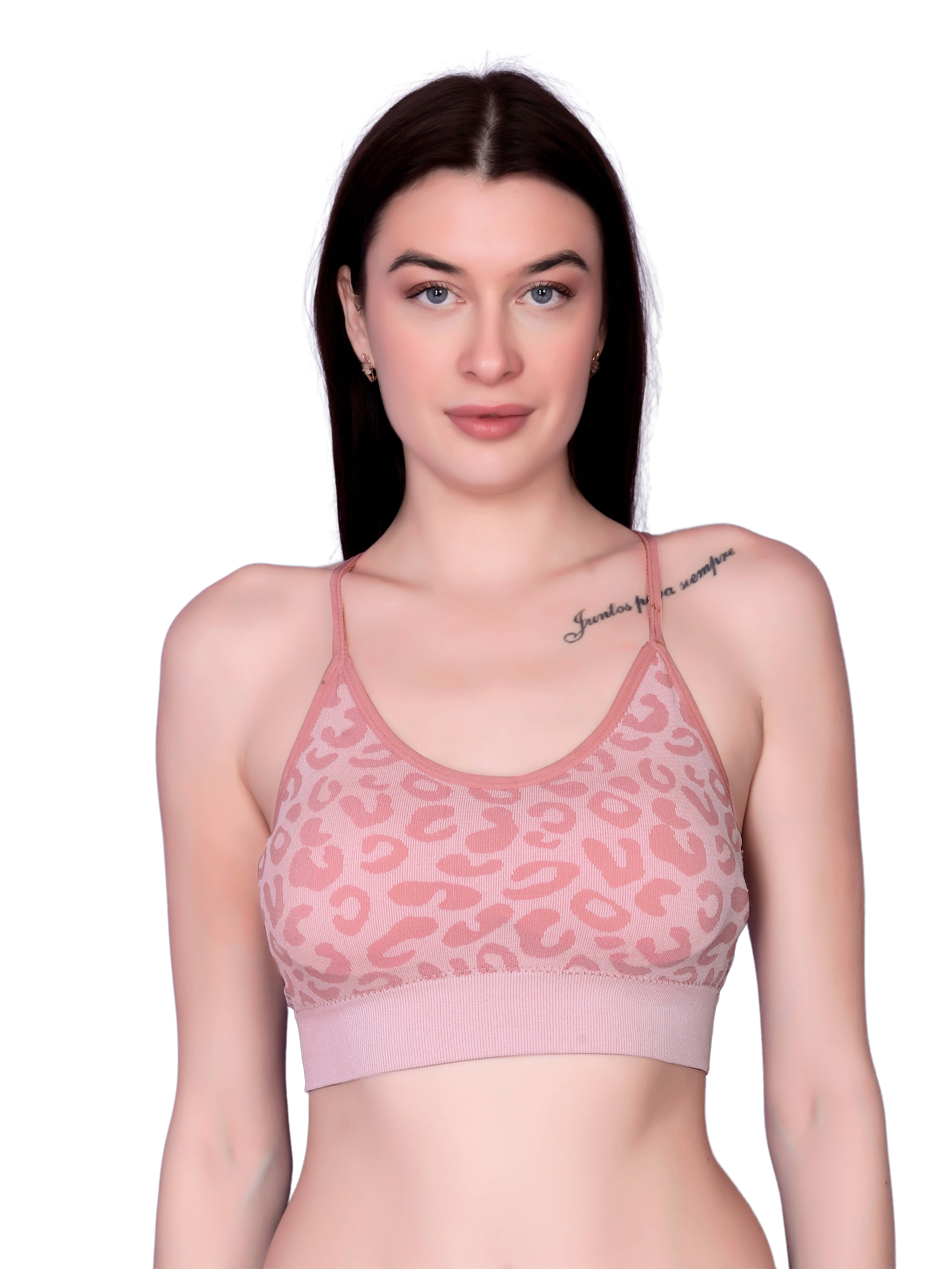 3Mads Pack of 1 Nylon Lightly Padded Racerback bra For Women ( Pink ) 3Mads Pack of 1 Nylon Lightly Padded Racerback bra For Women ( Pink )