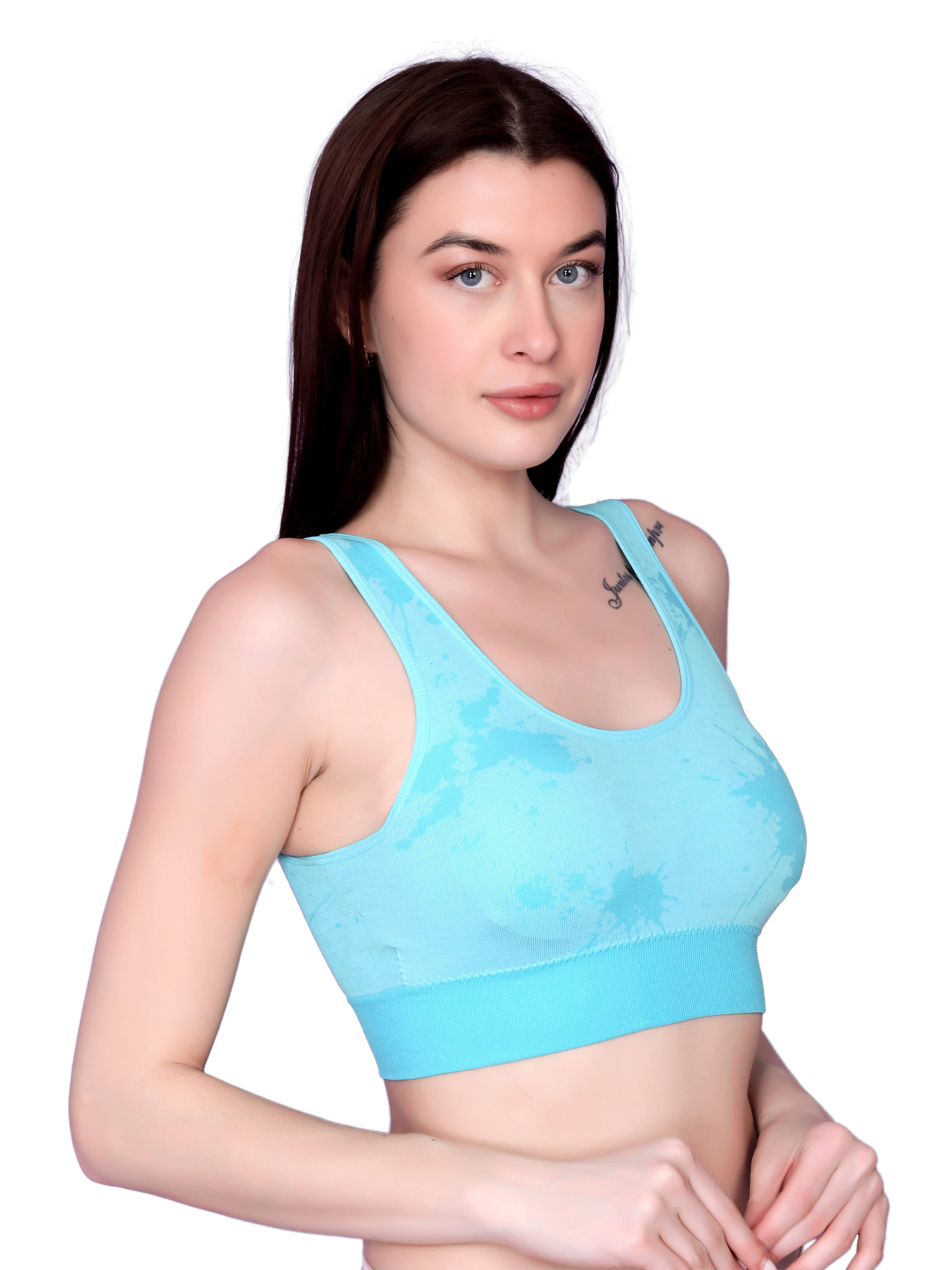     			3Mads Pack of 1 Nylon Lightly Padded Everyday Bra For Women ( Turquoise )