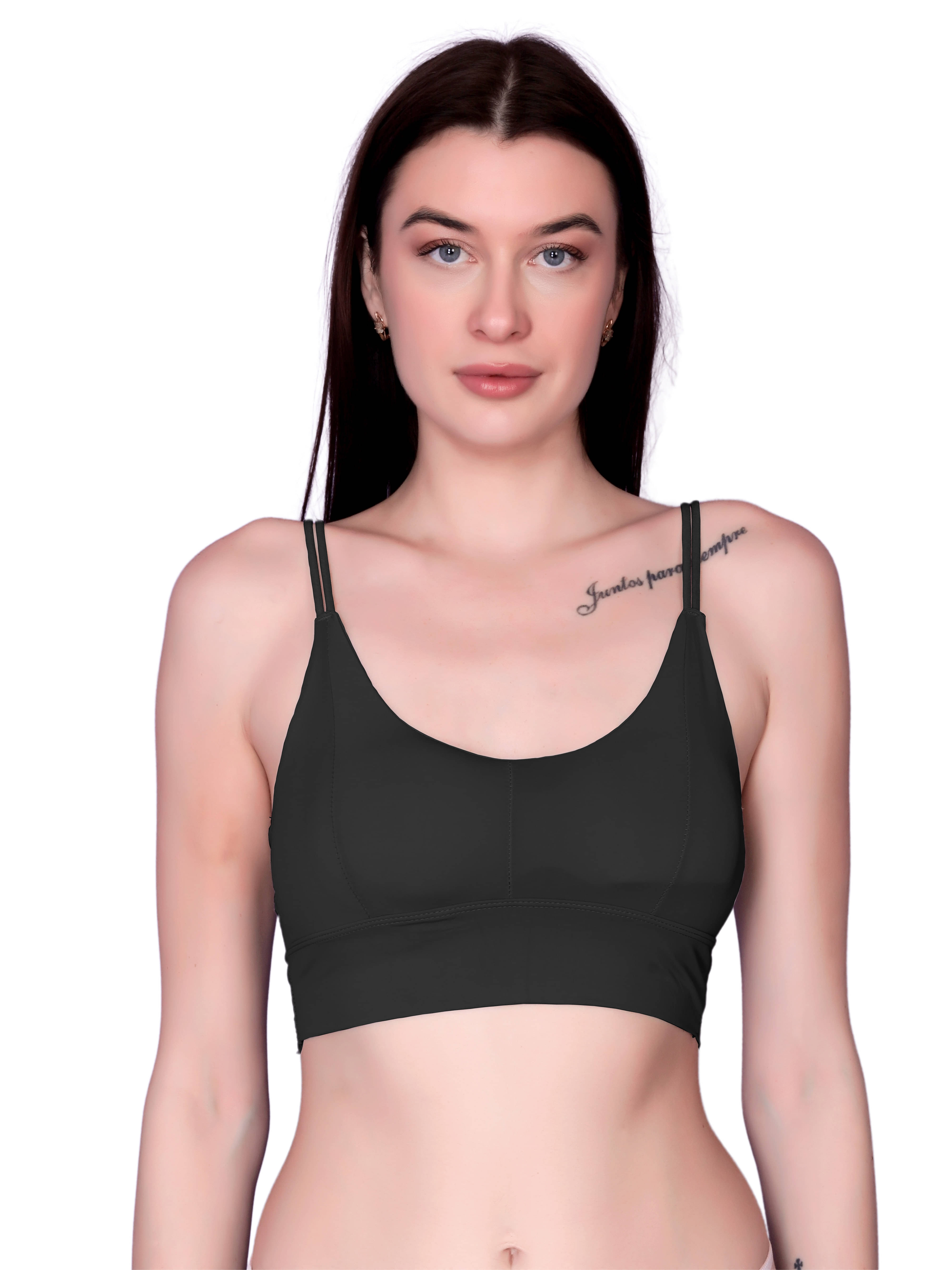3Mads Pack of 1 Nylon Lightly Padded Bralette Bra For Women ( Black ) 3Mads Pack of 1 Nylon Lightly Padded Bralette Bra For Women ( Black )