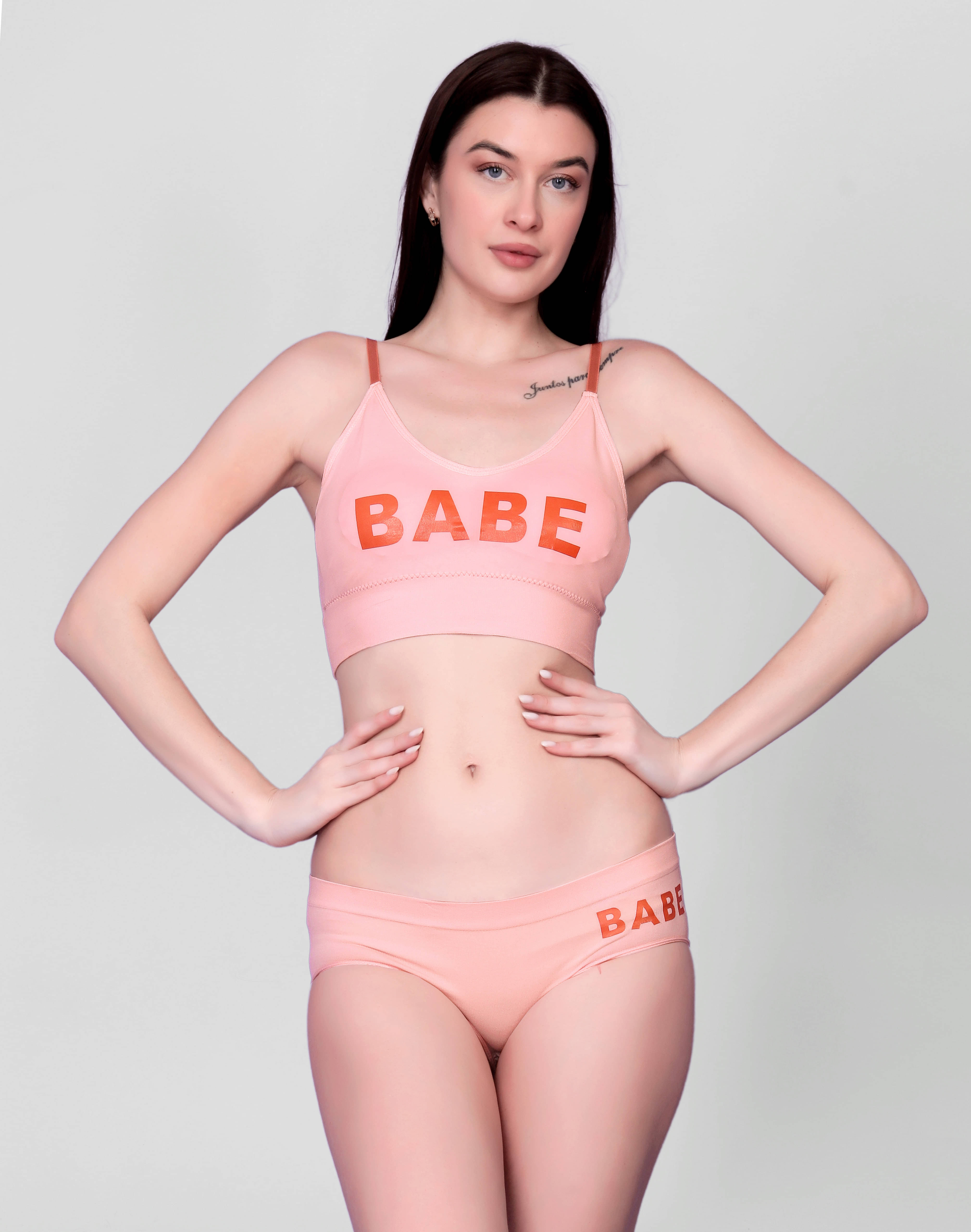 3Mads Pack of 1 Nylon Bra & Panty Set For Women ( Pink )     			3Mads Pack of 1 Nylon Bra & Panty Set For Women ( Pink )