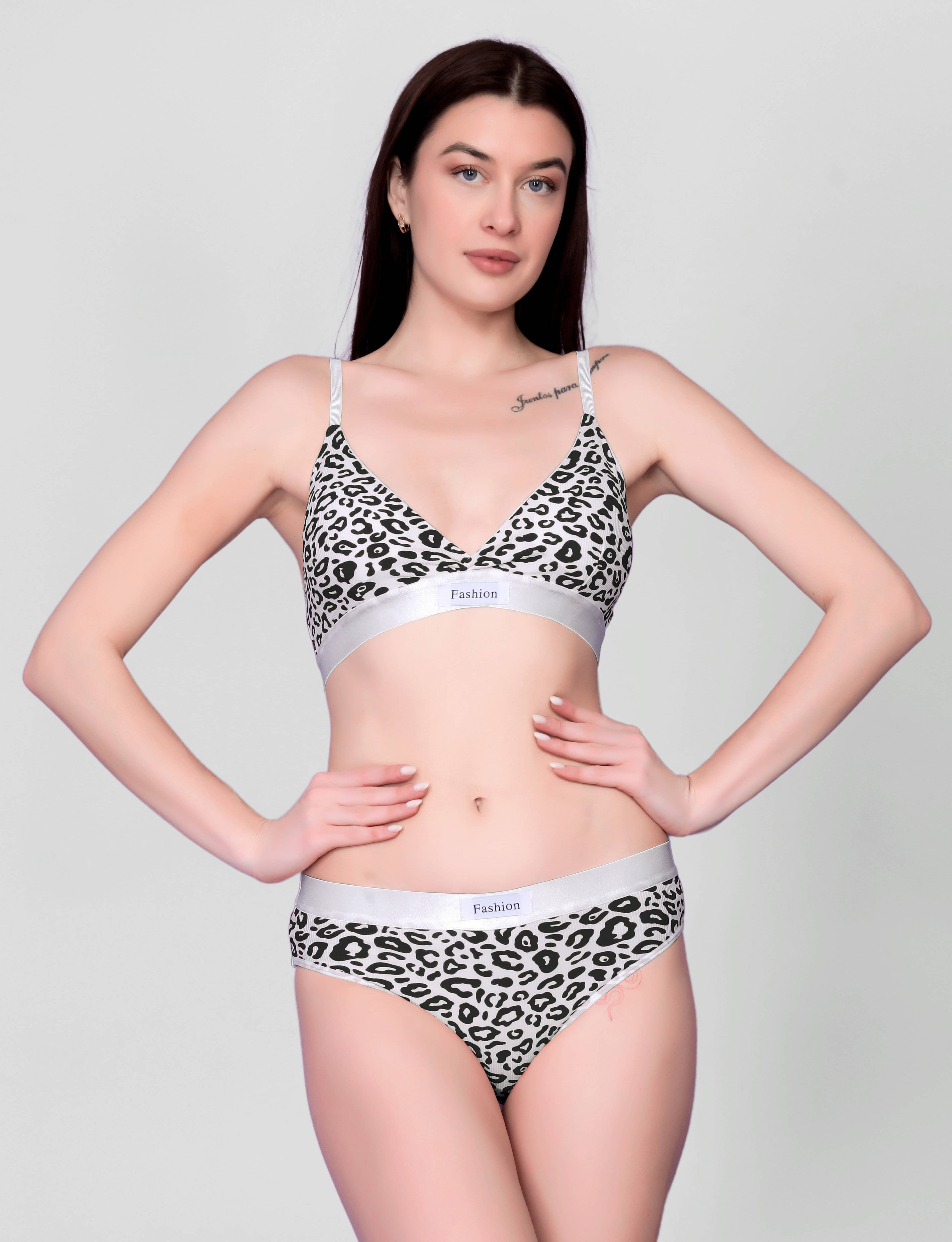     			3Mads Pack of 1 Nylon Bra & Panty Set For Women ( Black )
