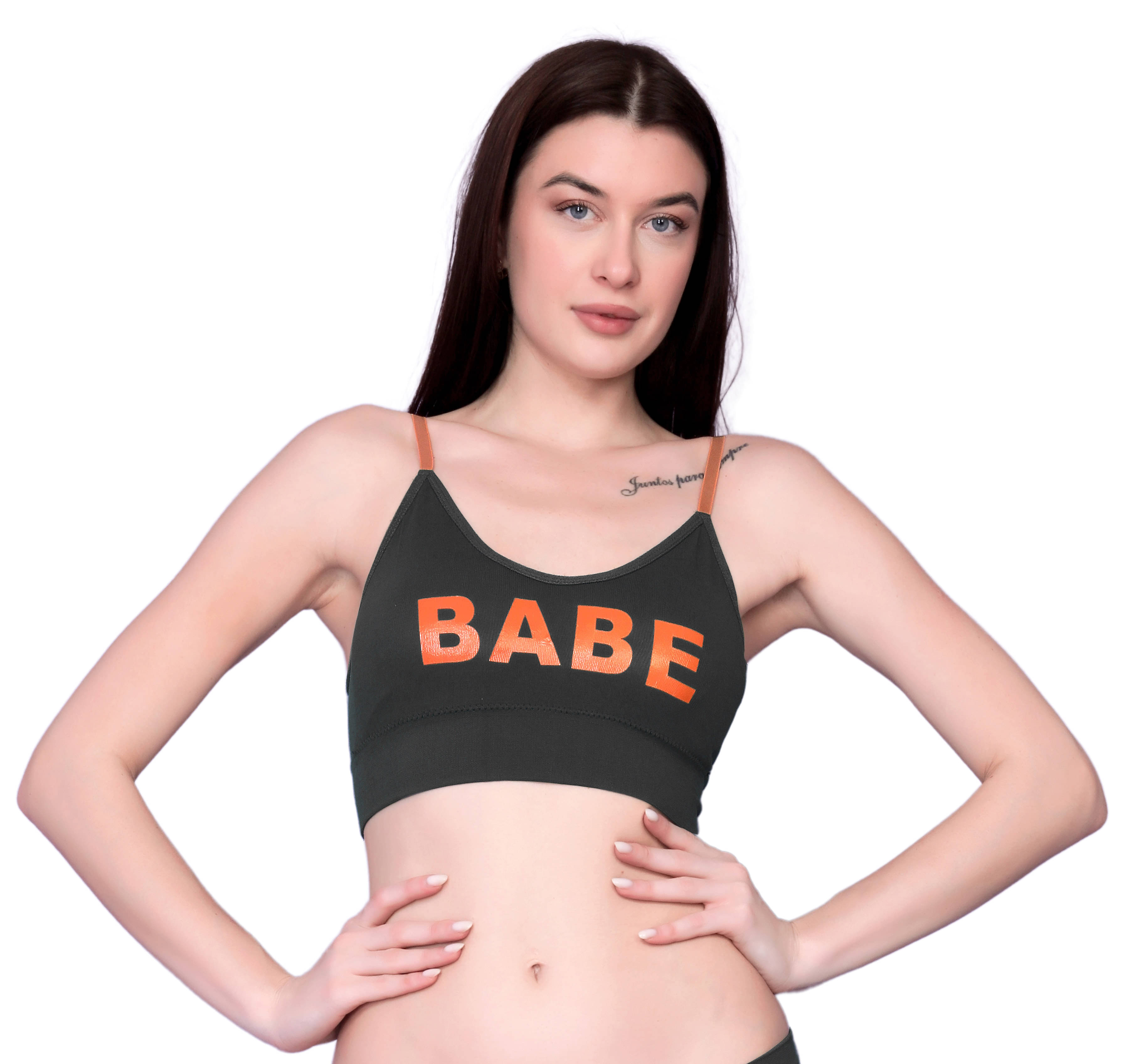     			3Mads Pack of 1 Nylon Lightly Padded Everyday Bra For Women ( Black )