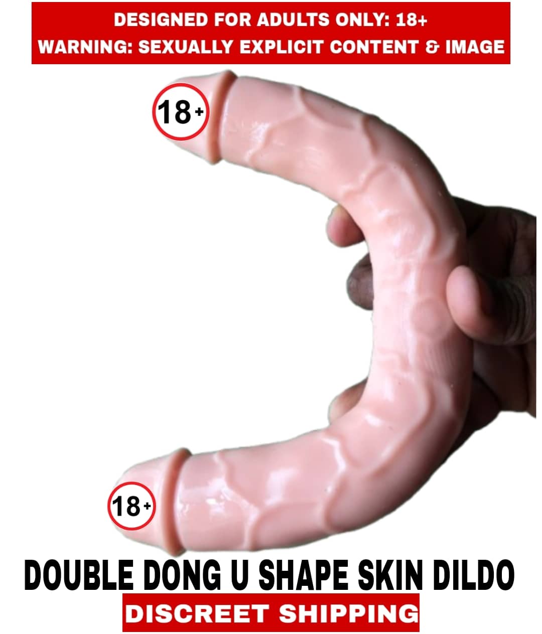 Adult New Sexy toy Double Dong U Shape Skin Color Realistic Dildo Best Experience Dildo  For Women