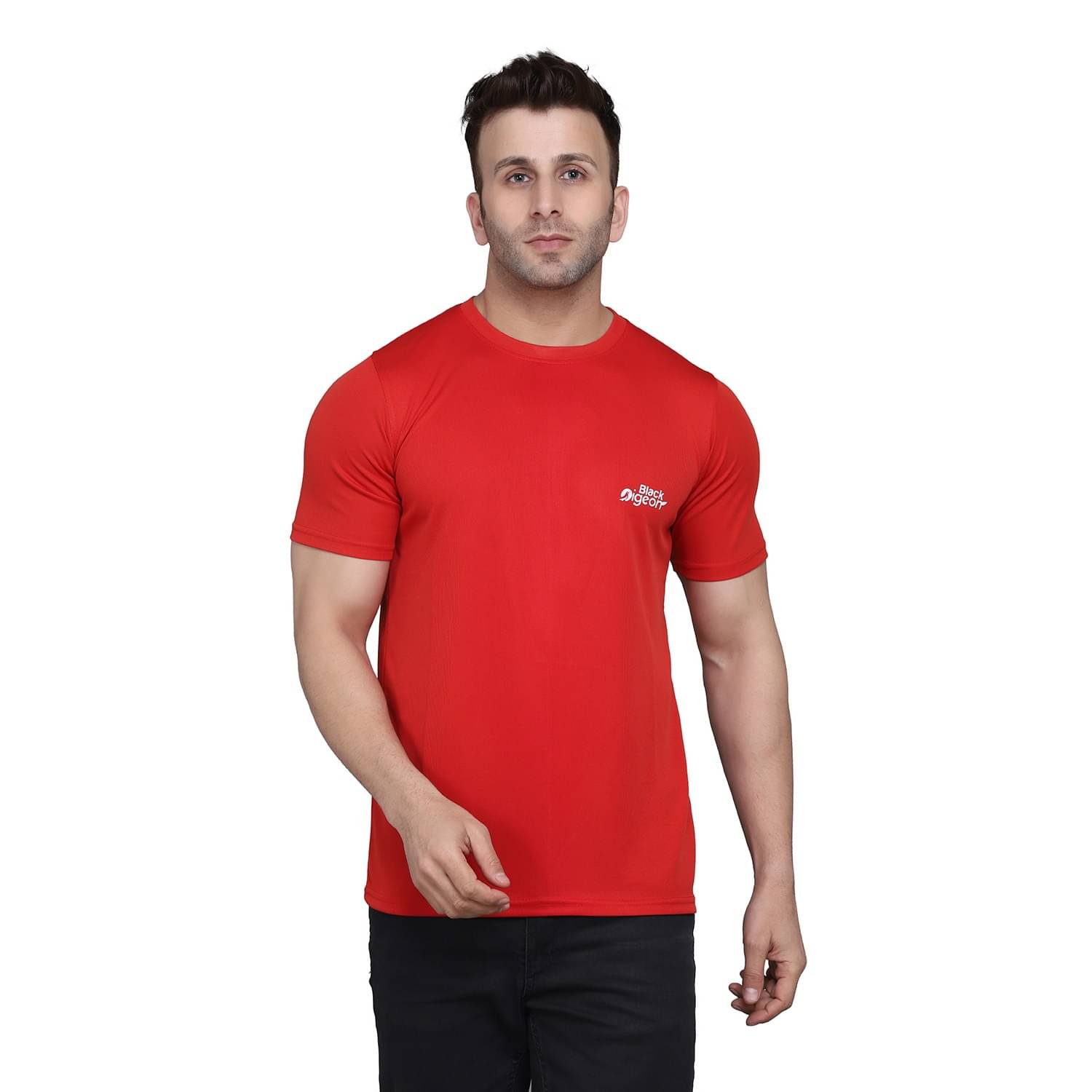 Black Pigeon Polyester Regular Fit Solid Half Sleeves Men's Round T-Shirt - Red ( Pack of 1 ) Black Pigeon Polyester Regular Fit Solid Half Sleeves Men's Round T-Shirt - Red ( Pack of 1 )