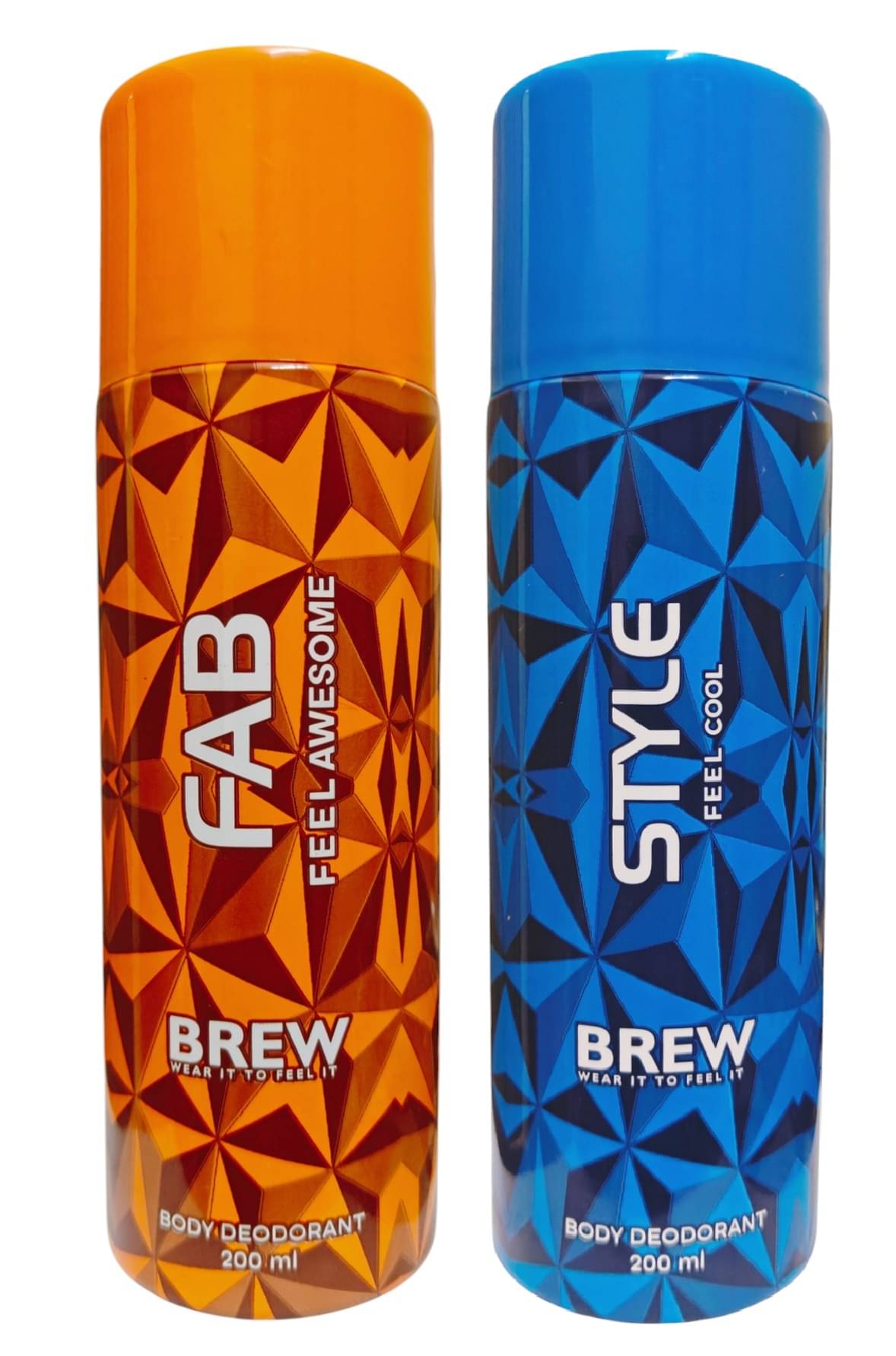     			Brew 1 FAB & 1 STYLE DEODORANT ,200MLEACH Deodorant Spray for Unisex 400 ml ( Pack of 2 )