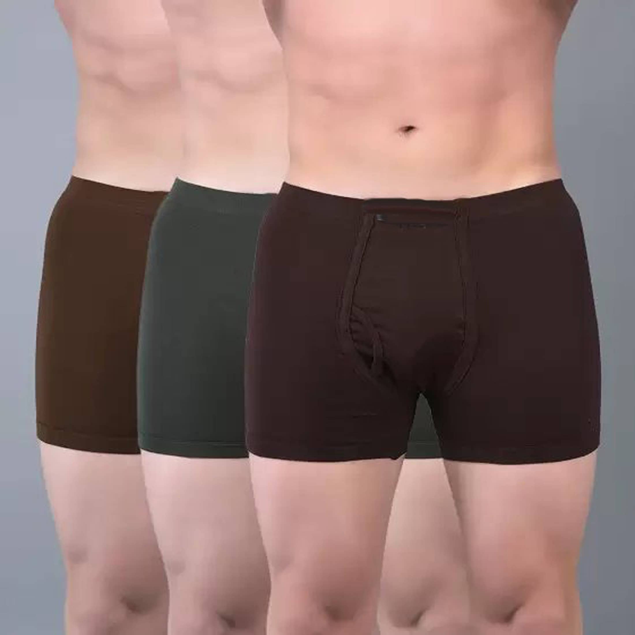 Cavenders Pack of 3 Cotton Blend Trunks For Men's ( Multicolor )