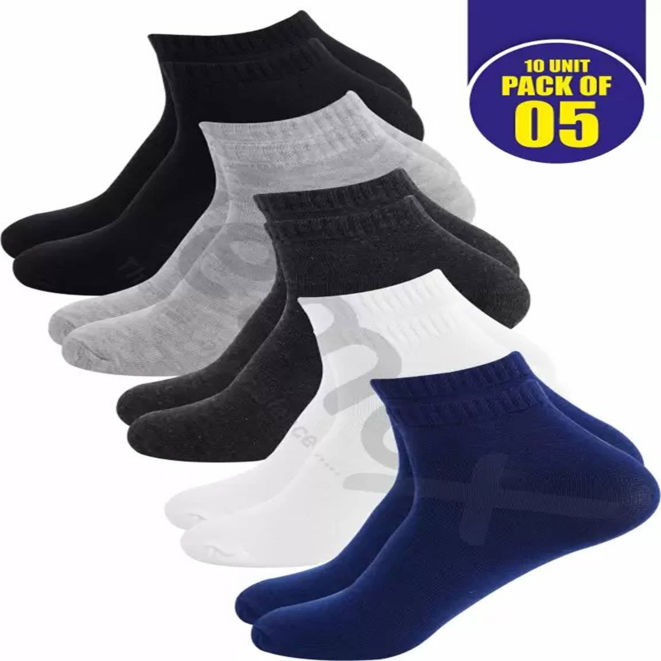 Cavenders Pack of 5 Men's Cotton Blend Ankle Length Socks ( Multicolor ) - Socks | Buy online on ZillyBuy