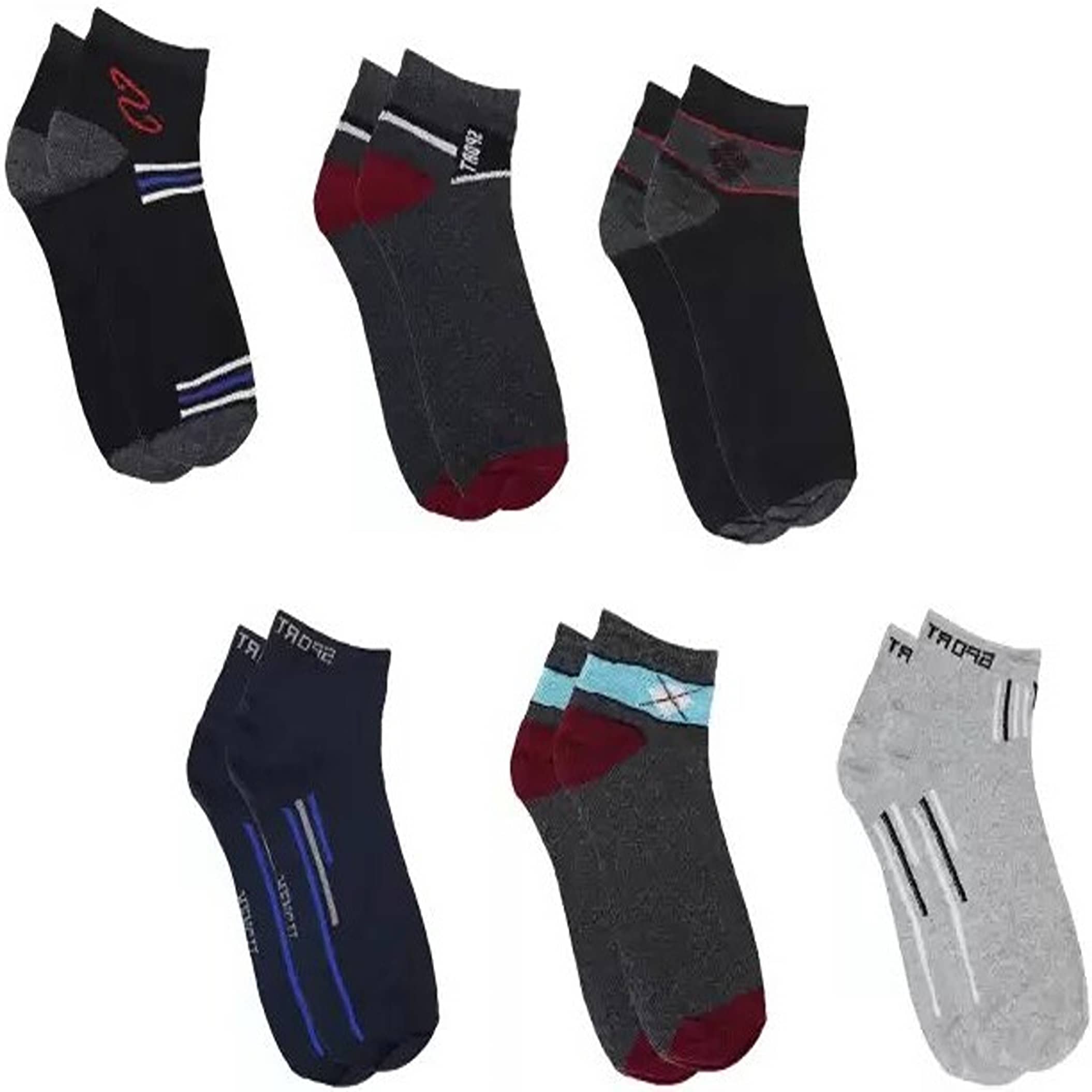 Cavenders Pack of 5 Men's Cotton Blend Ankle Length Socks ( Multicolor 1 ) - Socks | Buy online on ZillyBuy