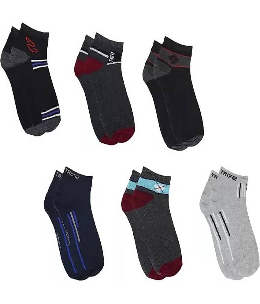 Cavenders Pack of 5 Men's Cotton Blend Ankle Length Socks ( Multicolor 1 ) - Socks | Buy online on ZillyBuy