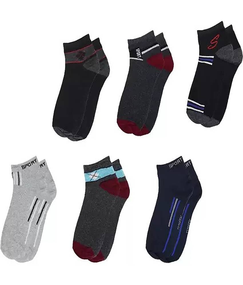 Cavenders Pack of 5 Men's Cotton Blend Ankle Length Socks ( Multicolor ) - Socks | Buy online on ZillyBuy