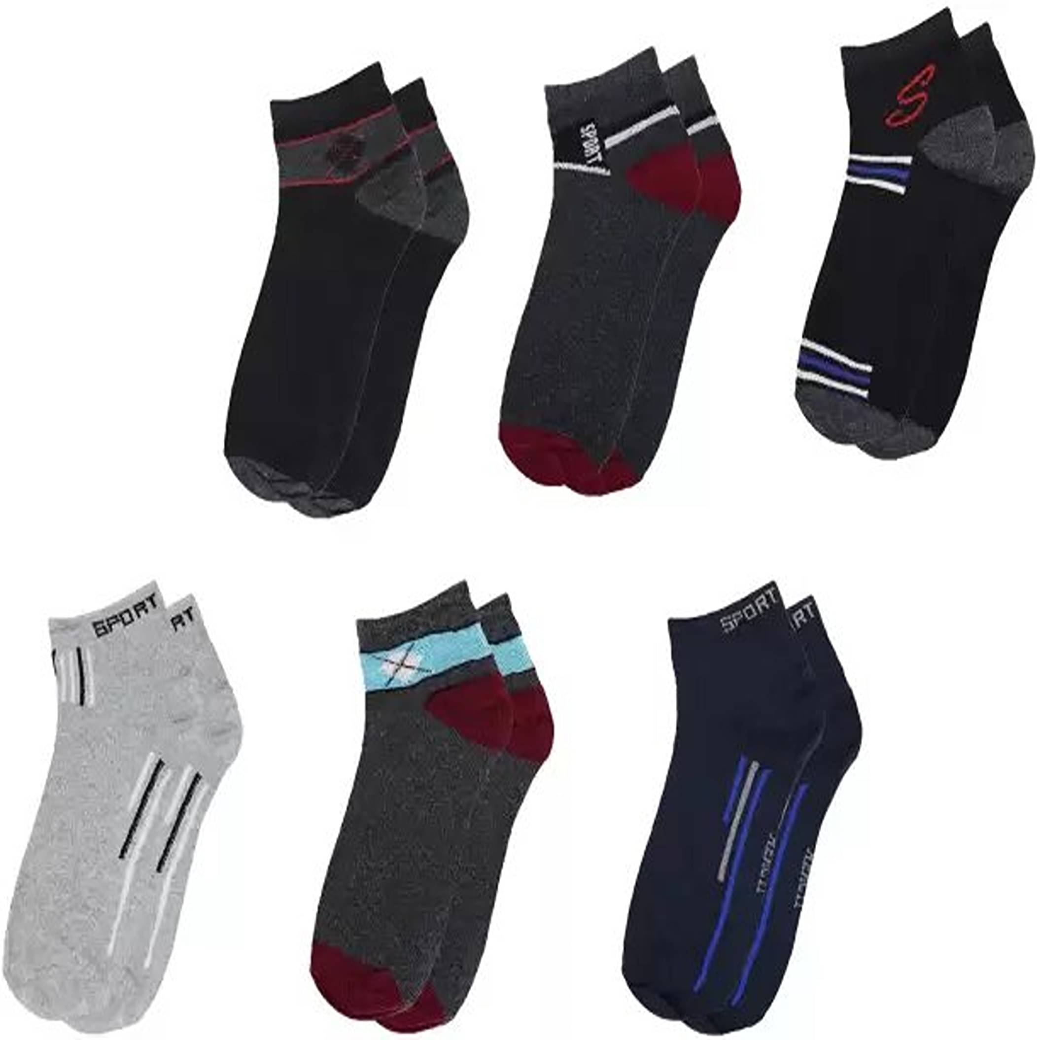     			Cavenders Pack of 5 Men's Cotton Blend Ankle Length Socks ( Multicolor 2 )