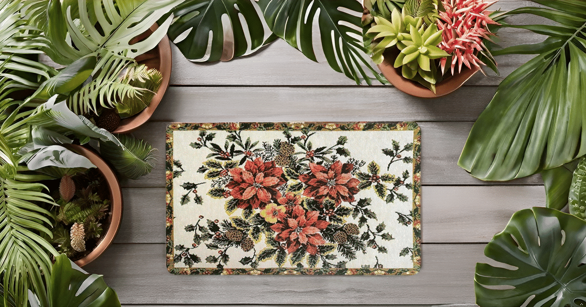CreadCraft PVC Floral Rectangle Table Mats ( 40 cm x 32 cm ) Pack of 1 - Multi CreadCraft PVC Floral Rectangle Table Mats ( 40 cm x 32 cm ) Pack of 1 - Multi
