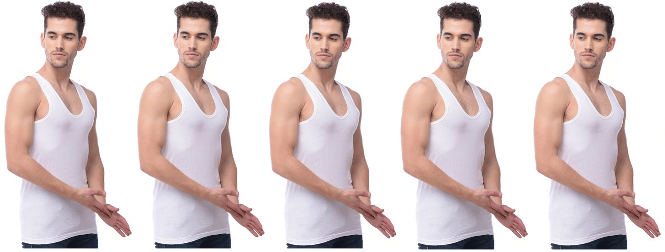     			D1 DIFFERENT ONE Pack of 5 Cotton Basic Vest For Men ( White )