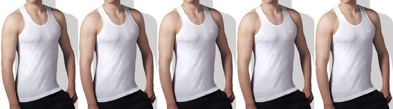 D1 DIFFERENT ONE Pack of 5 Cotton Basic Vest For Men ( White ) D1 DIFFERENT ONE Pack of 5 Cotton Basic Vest For Men ( White )