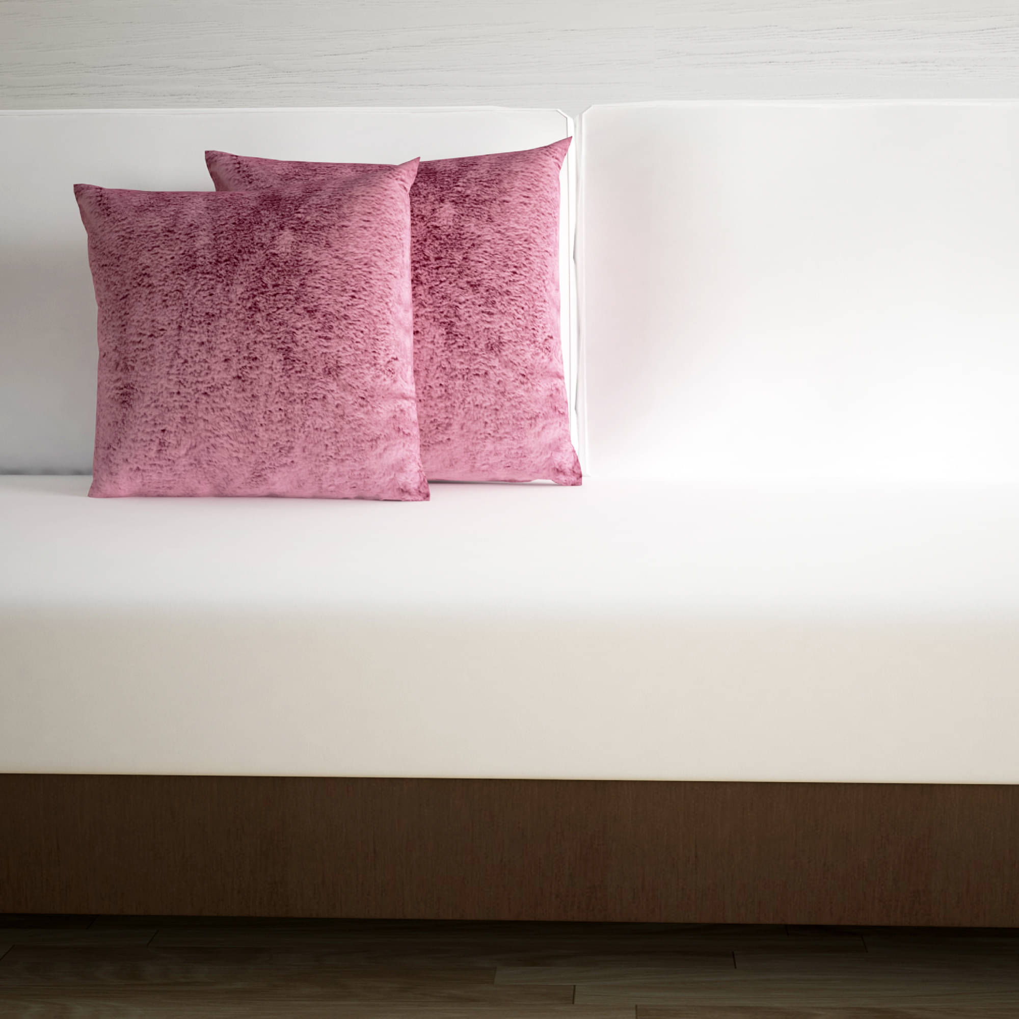     			DIVINE CASA Set of 2 Faux Leather Solid Square Cushion Cover (40X40)cm - Pink