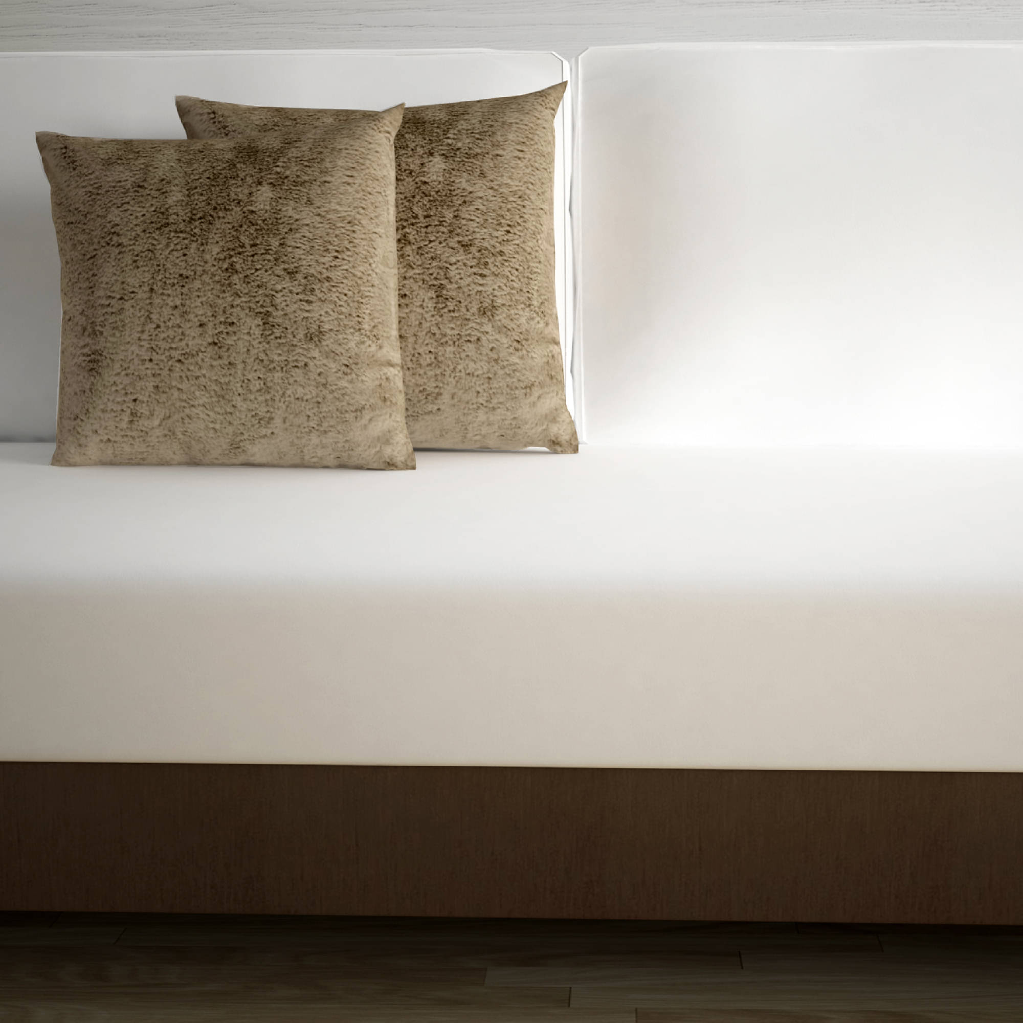     			DIVINE CASA Set of 2 Faux Leather Solid Square Cushion Cover (40X40)cm - Brown