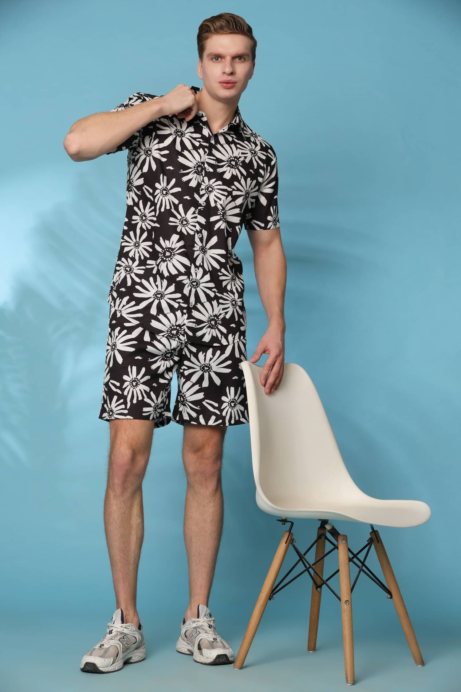     			ENCIGER Men's Shirt With Shorts Co-Ords Set ( Pack of 1 , White )