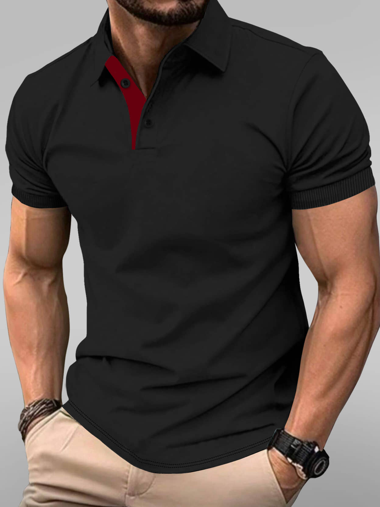 Eyebogler Pack of 1 Cotton Blend Regular Fit Solid Half Sleeves Men's Polo T Shirt ( Cream )