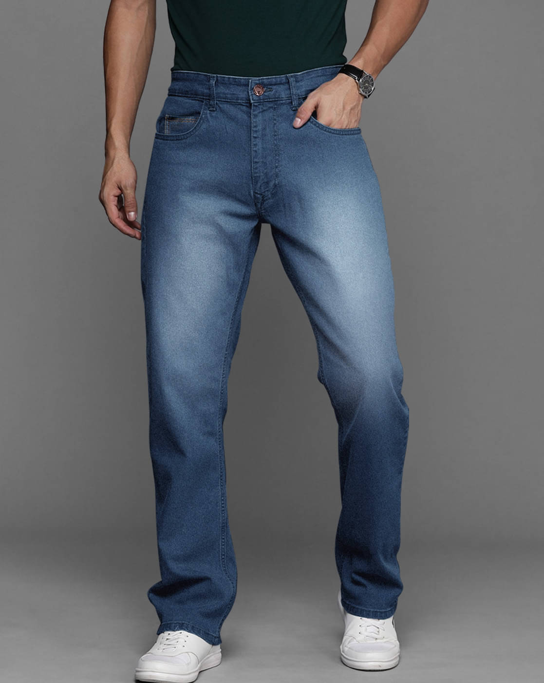     			Eyebogler Skinny Fit Distressed Men's Jeans - Navy Blue ( Pack of 1 )