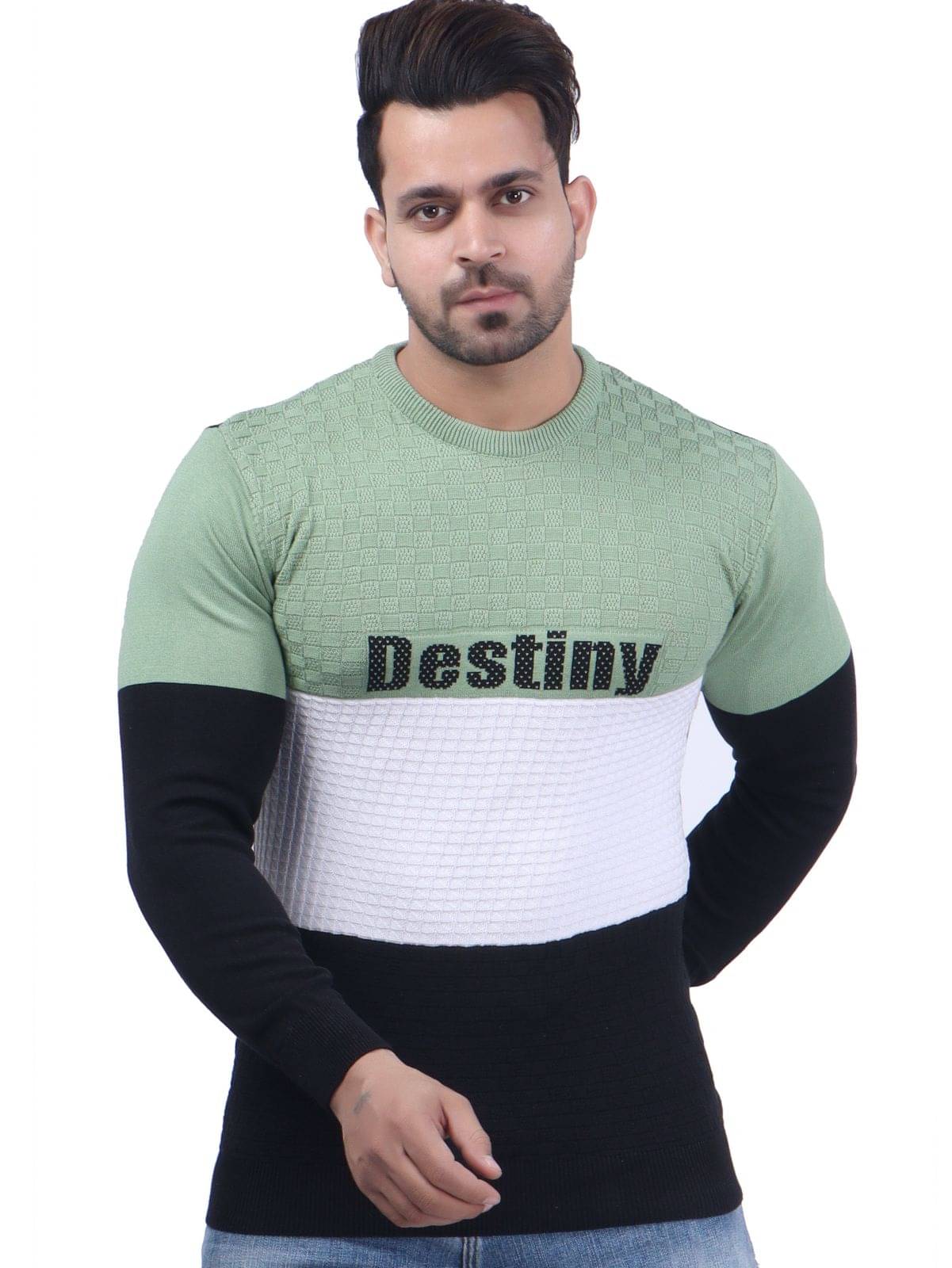 FEVERFEW Cotton Blend Round Neck Men's Full Sleeves Pullover Sweater - Black ( Pack of 1 )     			FEVERFEW Cotton Blend Round Neck Men's Full Sleeves Pullover Sweater - Black ( Pack of 1 )