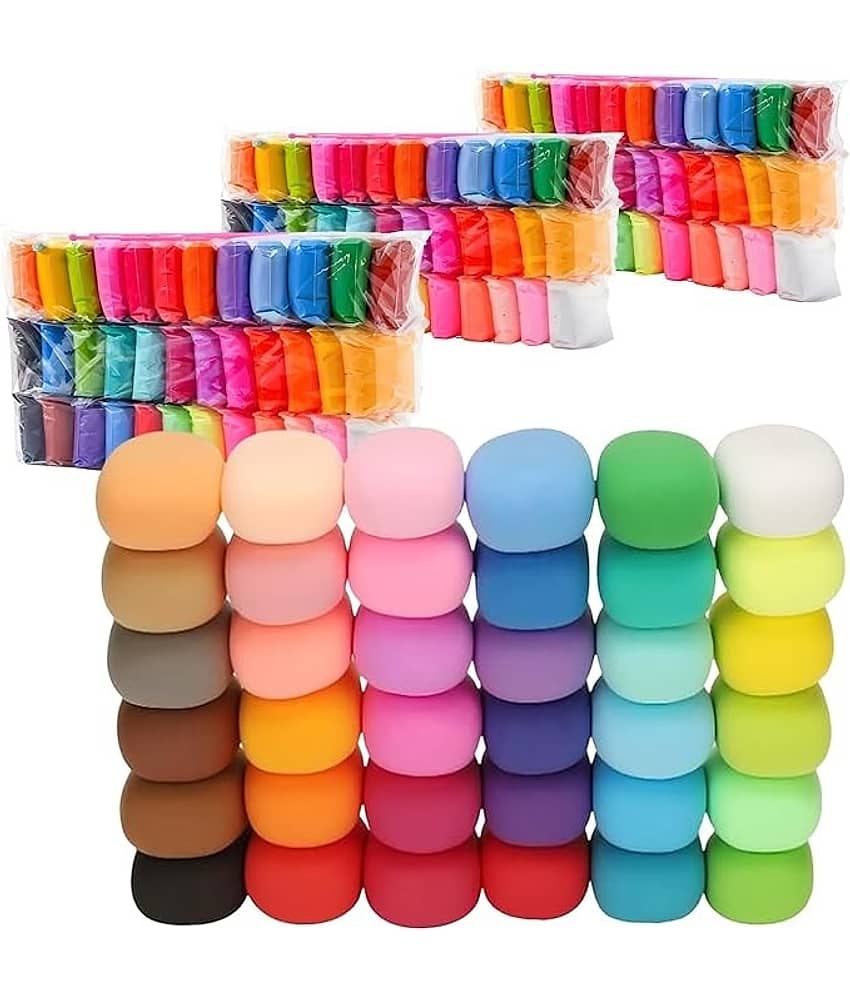 Freedy (Pack of 12) Air Dry Clay, Colorful Children Soft Clay, Creative Art Crafts, Gifts for Kids-Multi Color. Non-Toxic Modeling Magic Fluffy Foam Bouncing Clay Putty Kit for Kids with Tools - Stationery | Buy online on ZillyBuy