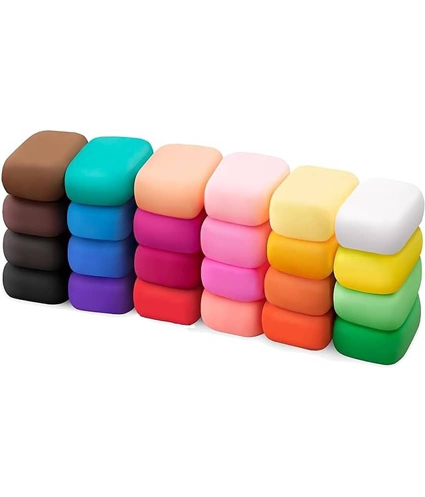 Freedy (Pack of 12) Air Dry Clay, Colorful Children Soft Clay, Creative Art Crafts, Gifts for Kids-Multi Color. Non-Toxic Modeling Magic Fluffy Foam Bouncing Clay Putty Kit for Kids with Tools - Stationery | Buy online on ZillyBuy
