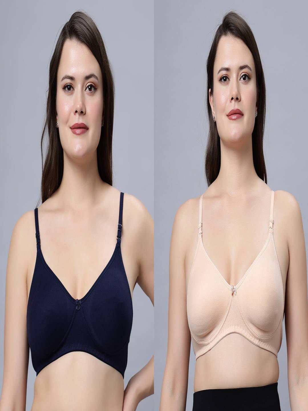     			IN CARE LINGERIE Pack of 2 Cotton Blend Non Padded T-Shirt Bra For Women ( Multicolor )