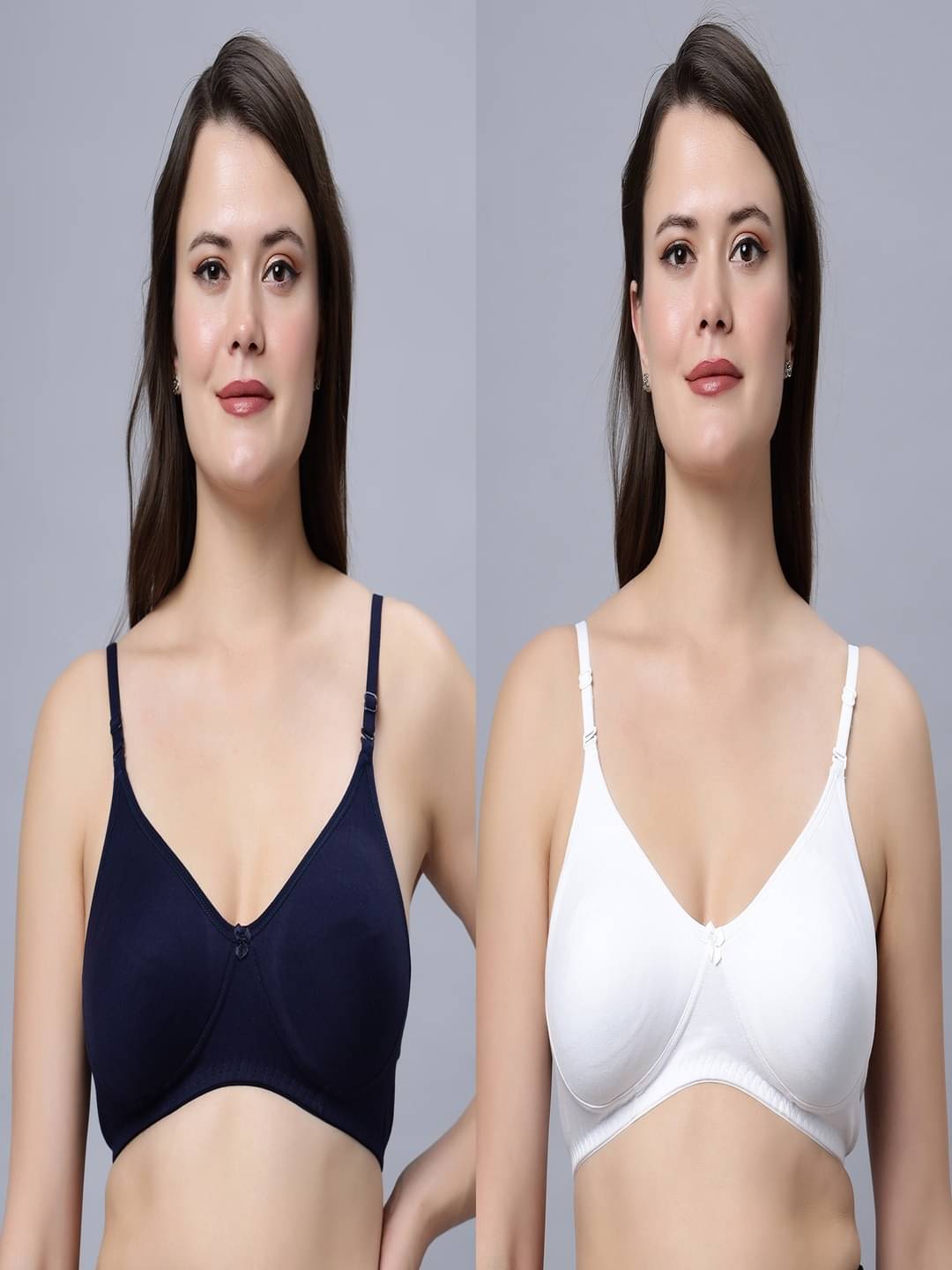 IN CARE LINGERIE Pack of 2 Cotton Blend Non Padded T-Shirt Bra For Women ( Multicolor )     			IN CARE LINGERIE Pack of 2 Cotton Blend Non Padded T-Shirt Bra For Women ( Multicolor )