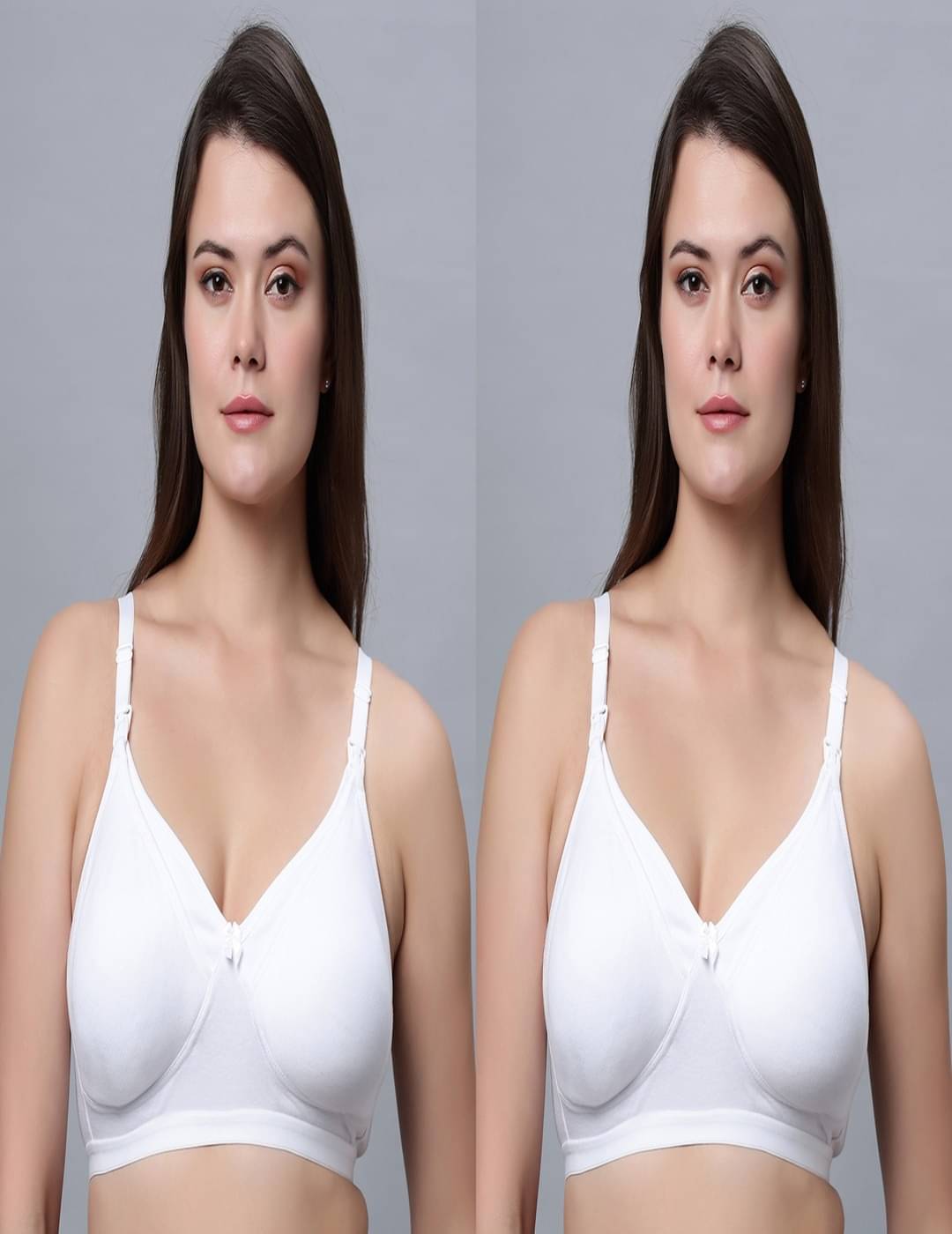 IN CARE LINGERIE Pack of 2 Cotton Blend Non Padded Everyday Bra For Women ( White )     			IN CARE LINGERIE Pack of 2 Cotton Blend Non Padded Everyday Bra For Women ( White )