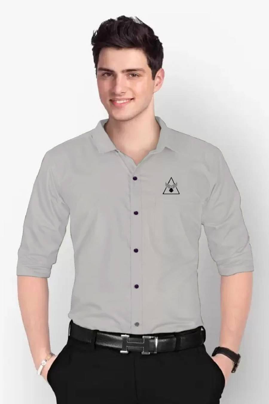 IQIVLI Cotton Blend Regular Fit Solids Full Sleeves Men's Casual Shirt - Grey ( Pack of 1 ) IQIVLI Cotton Blend Regular Fit Solids Full Sleeves Men's Casual Shirt - Grey ( Pack of 1 )