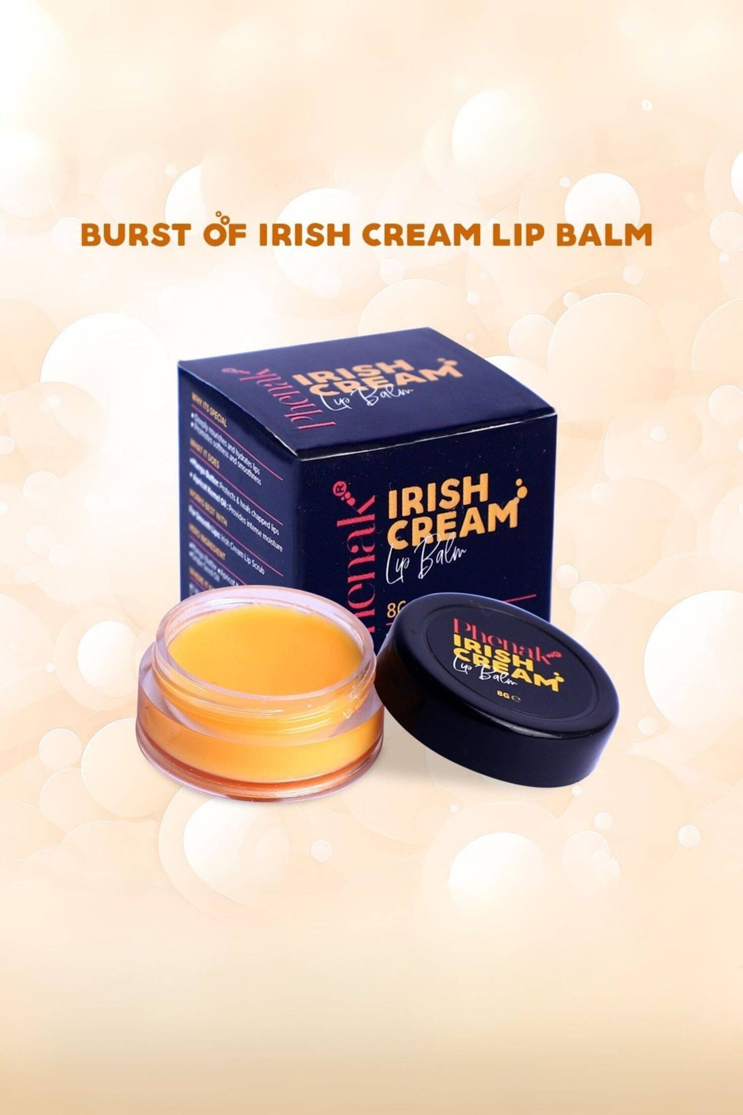 Irish Cream Lip Balm 8gm Lip Butter With Mango Butter, Shea Butter & Rosehipseed Oil For Natural Pink Lips, Nourishment, Dark And Chapped Lips     			Irish Cream Lip Balm 8gm Lip Butter With Mango Butter, Shea Butter & Rosehipseed Oil For Natural Pink Lips, Nourishment, Dark And Chapped Lips