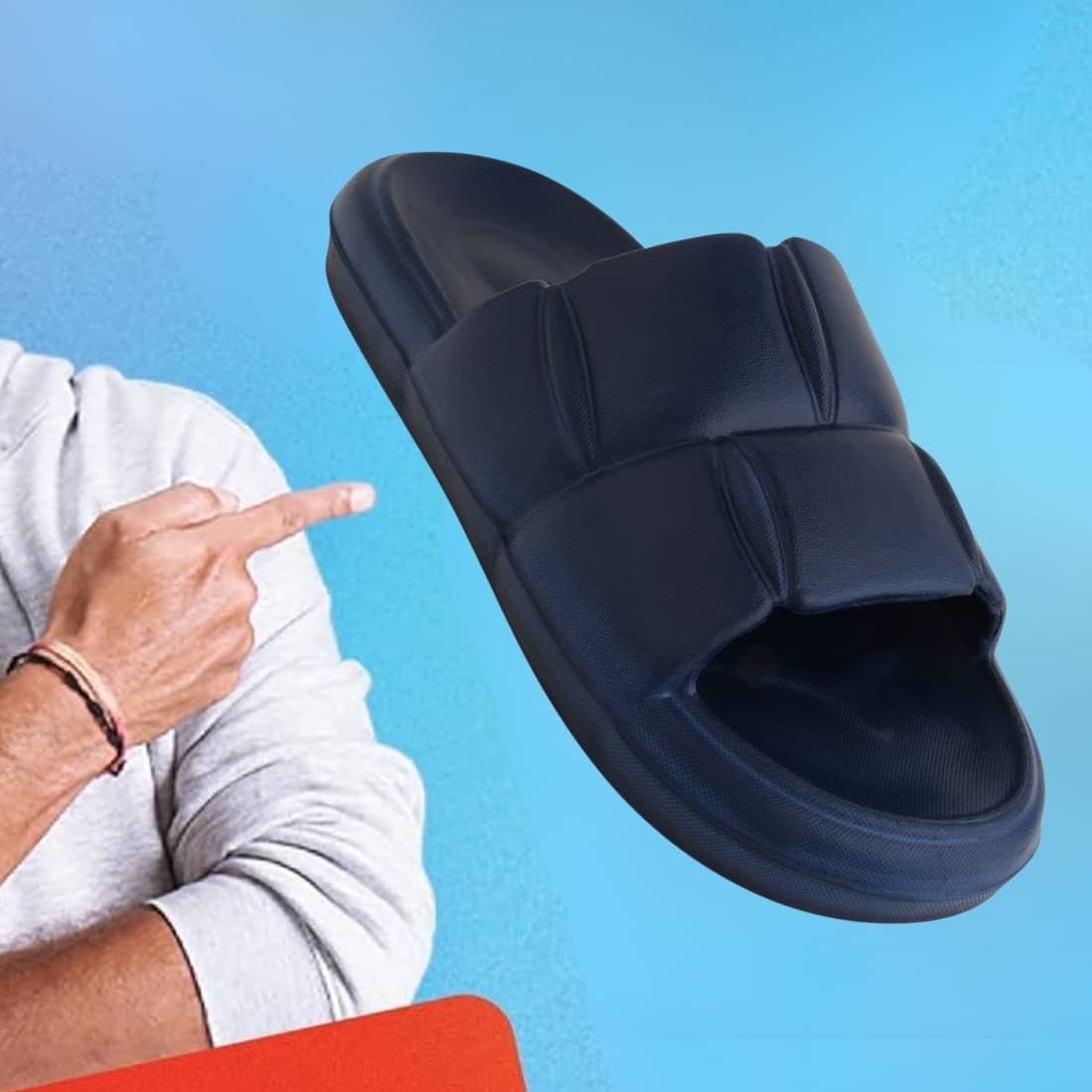     			Jootiyapa Blue Men's Slide Flip Flop