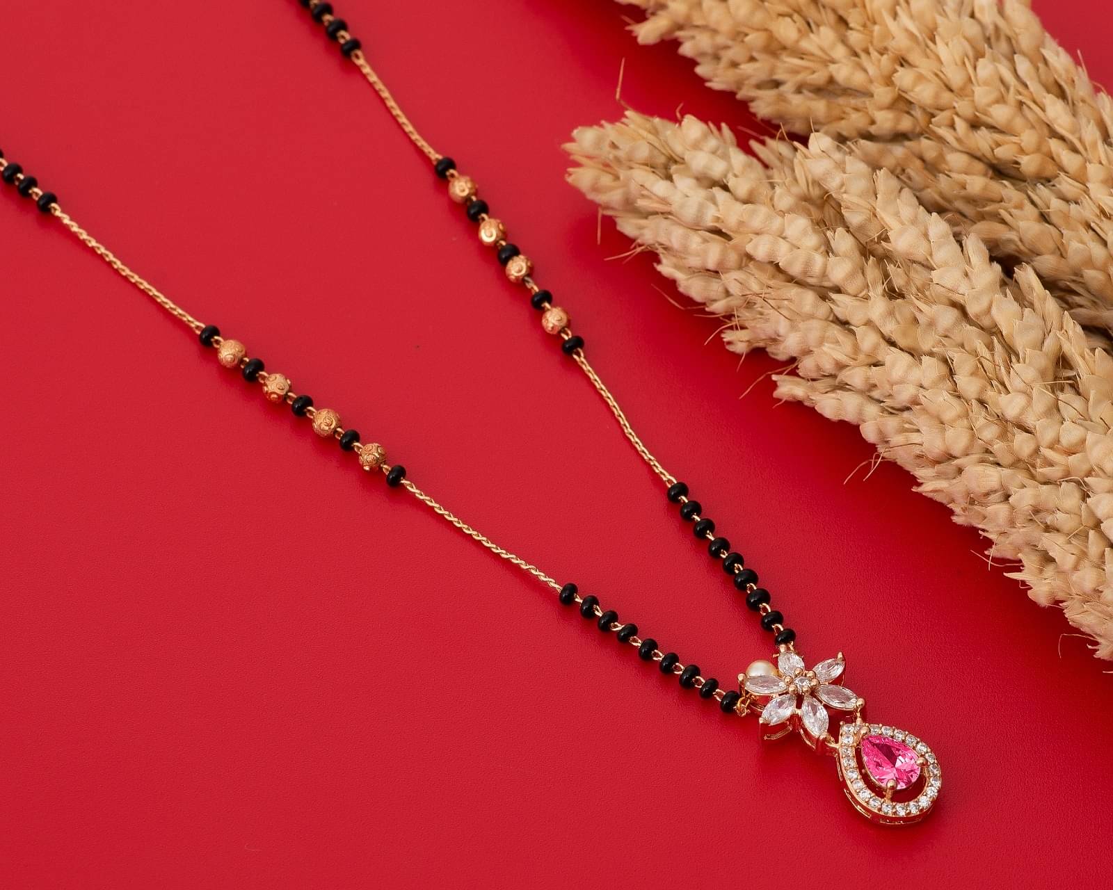 LA MESKEY Pink Mangalsutra ( Pack of 1 ) LA MESKEY Pink Mangalsutra ( Pack of 1 )