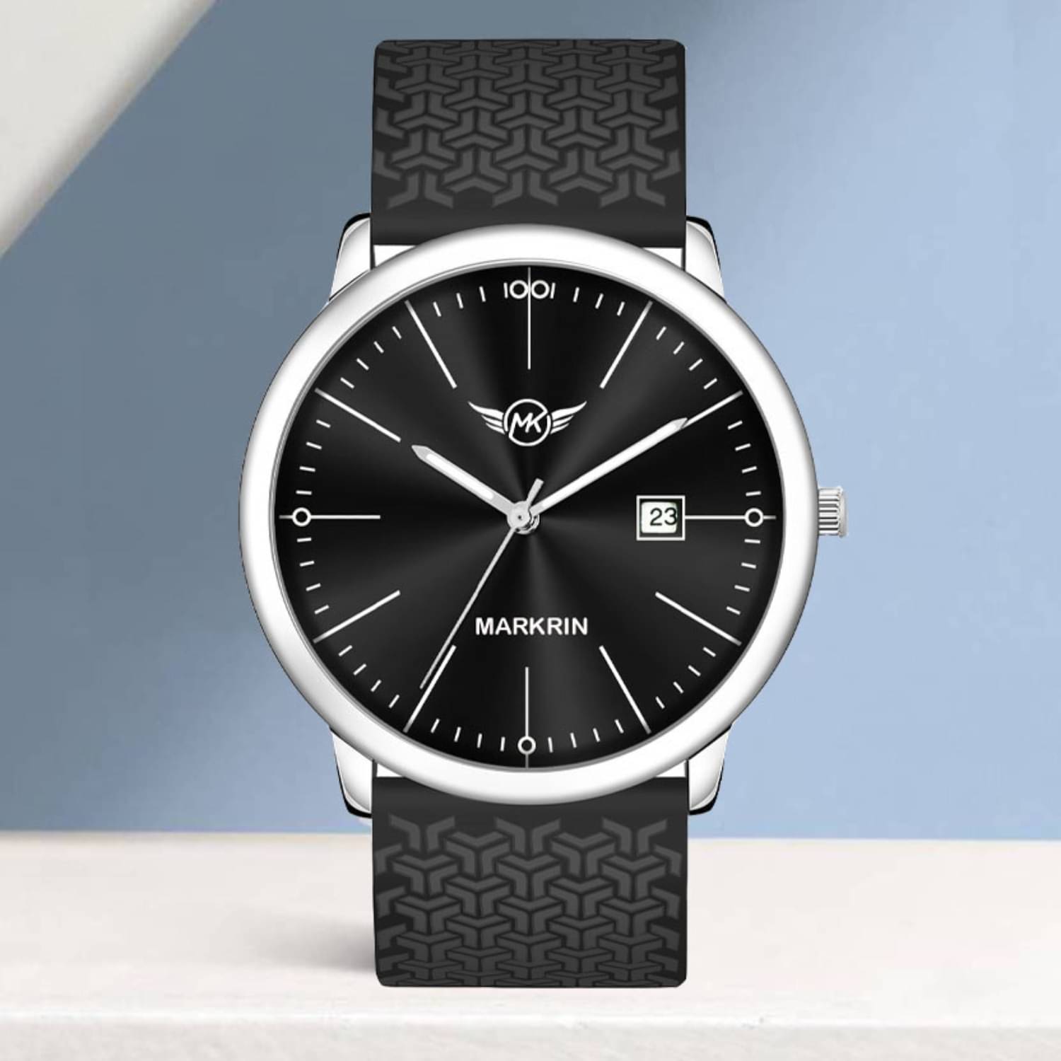     			MARKRIN Black Silicon Analog Men's Watch