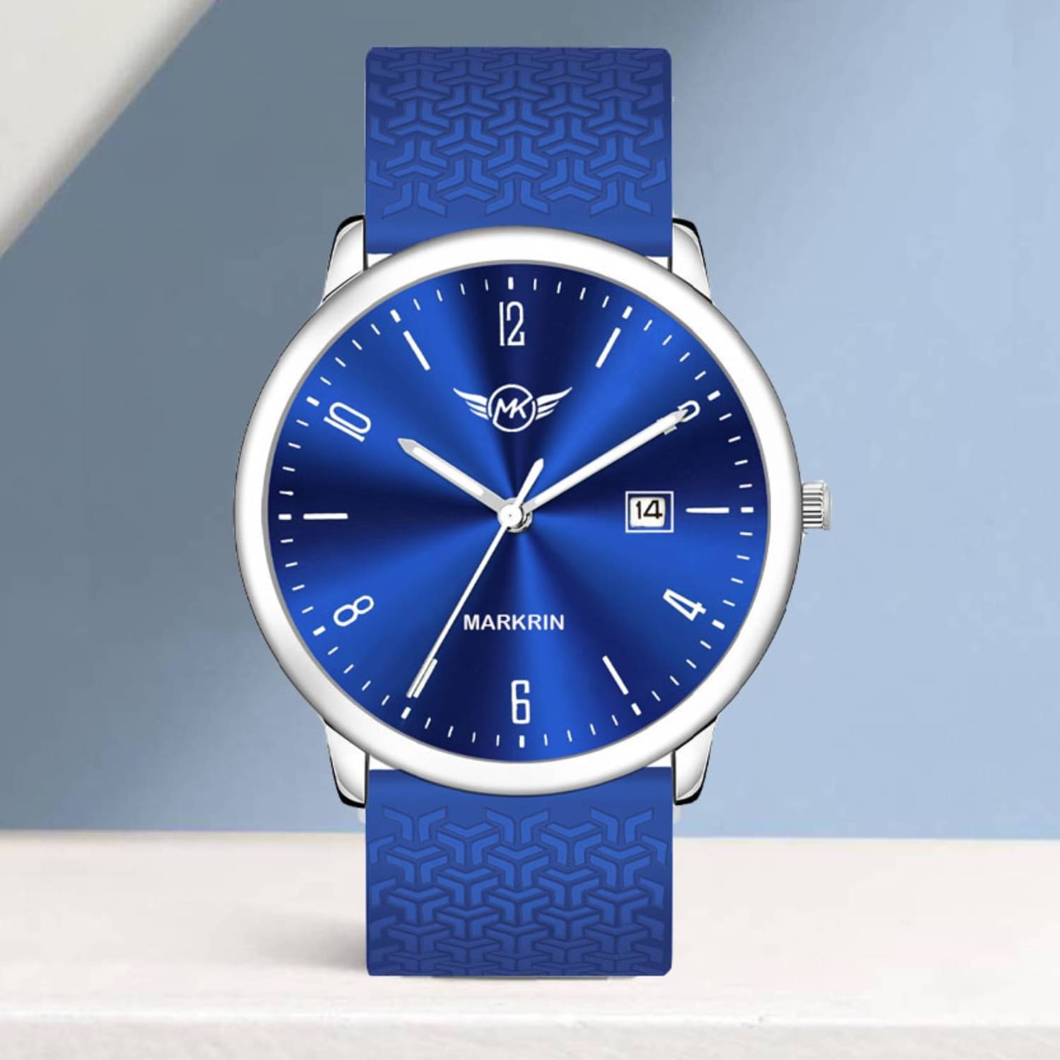     			MARKRIN Blue Silicon Analog Men's Watch
