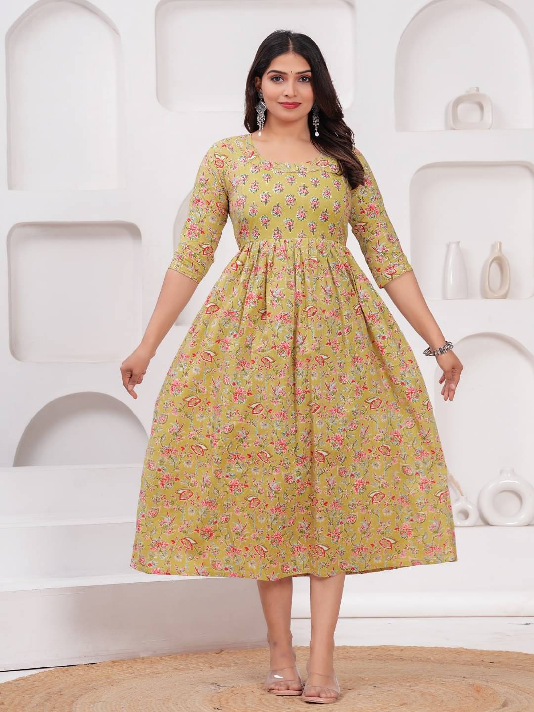 Nevisha Style Brown Cotton Maternity Kurta Single Nevisha Style Brown Cotton Maternity Kurta Single