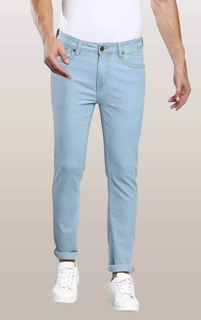 POKHINDA Slim Fit Cuffed Hem Men's Jeans - Blue ( Pack of 1 ) - Jeans | Buy online on ZillyBuy