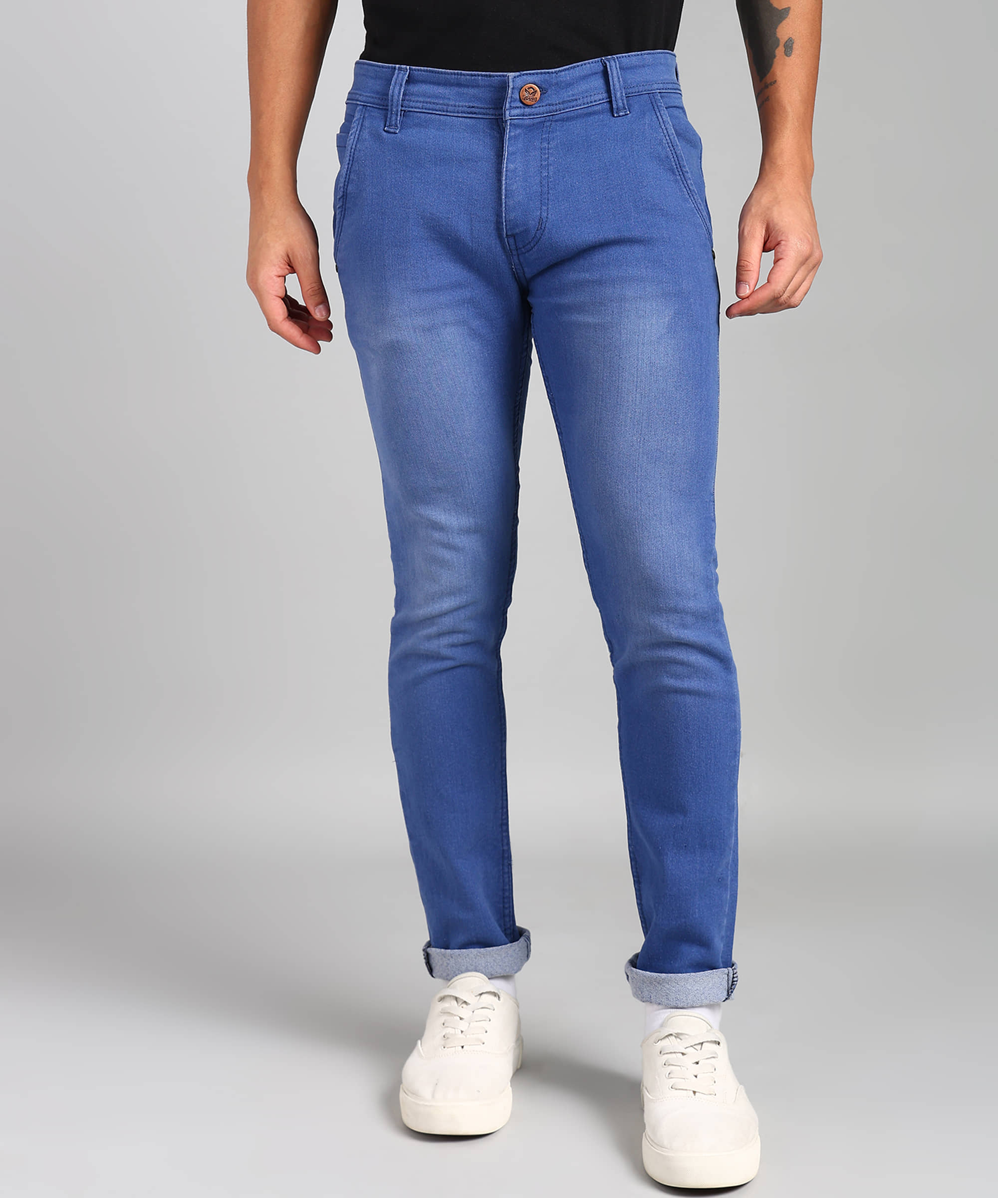 POKHINDA Slim Fit Faded Men's Jeans - Blue ( Pack of 1 ) - Jeans | Buy online on ZillyBuy