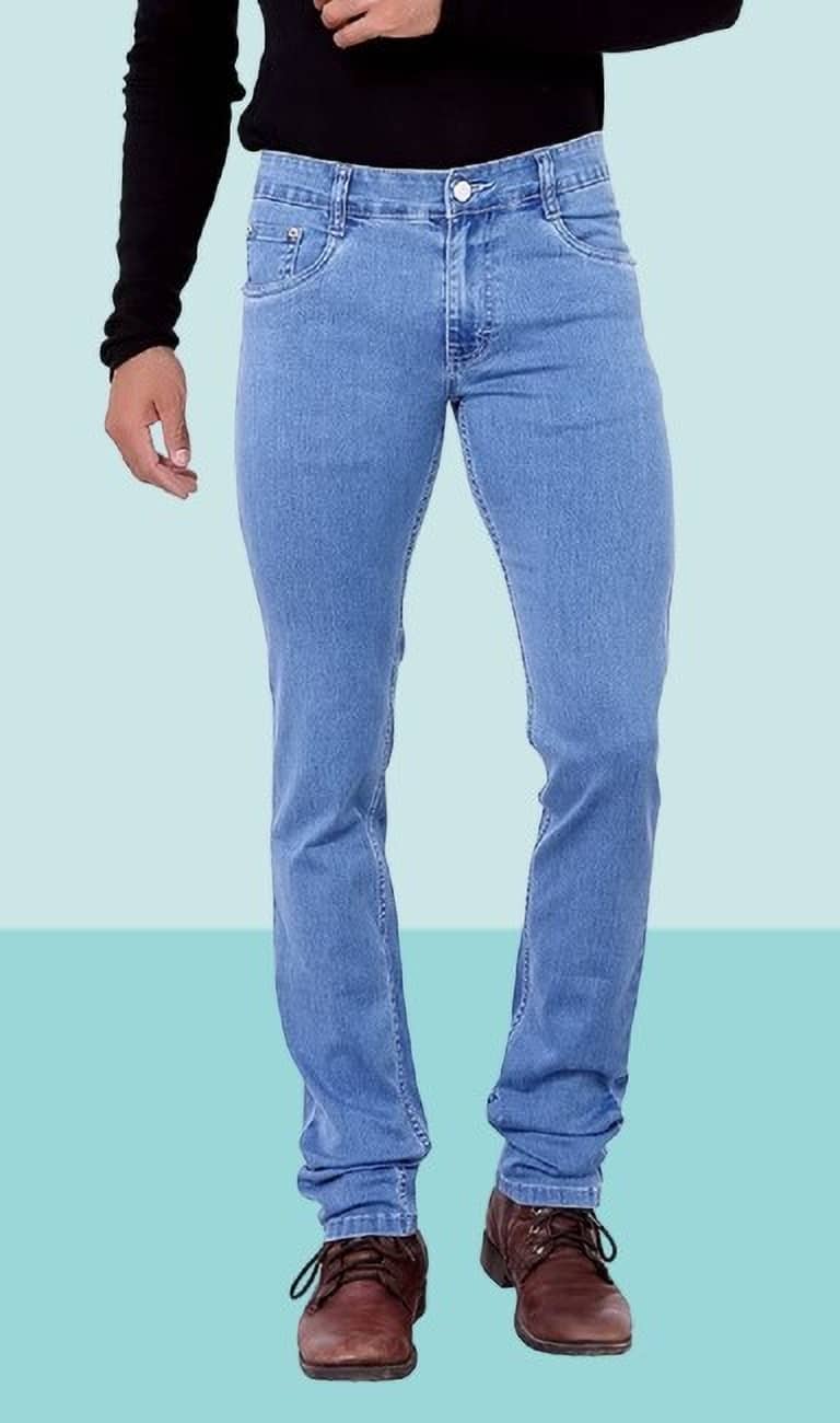 POKHINDA Slim Fit Faded Men's Jeans - Blue ( Pack of 1 ) - Jeans | Buy online on ZillyBuy