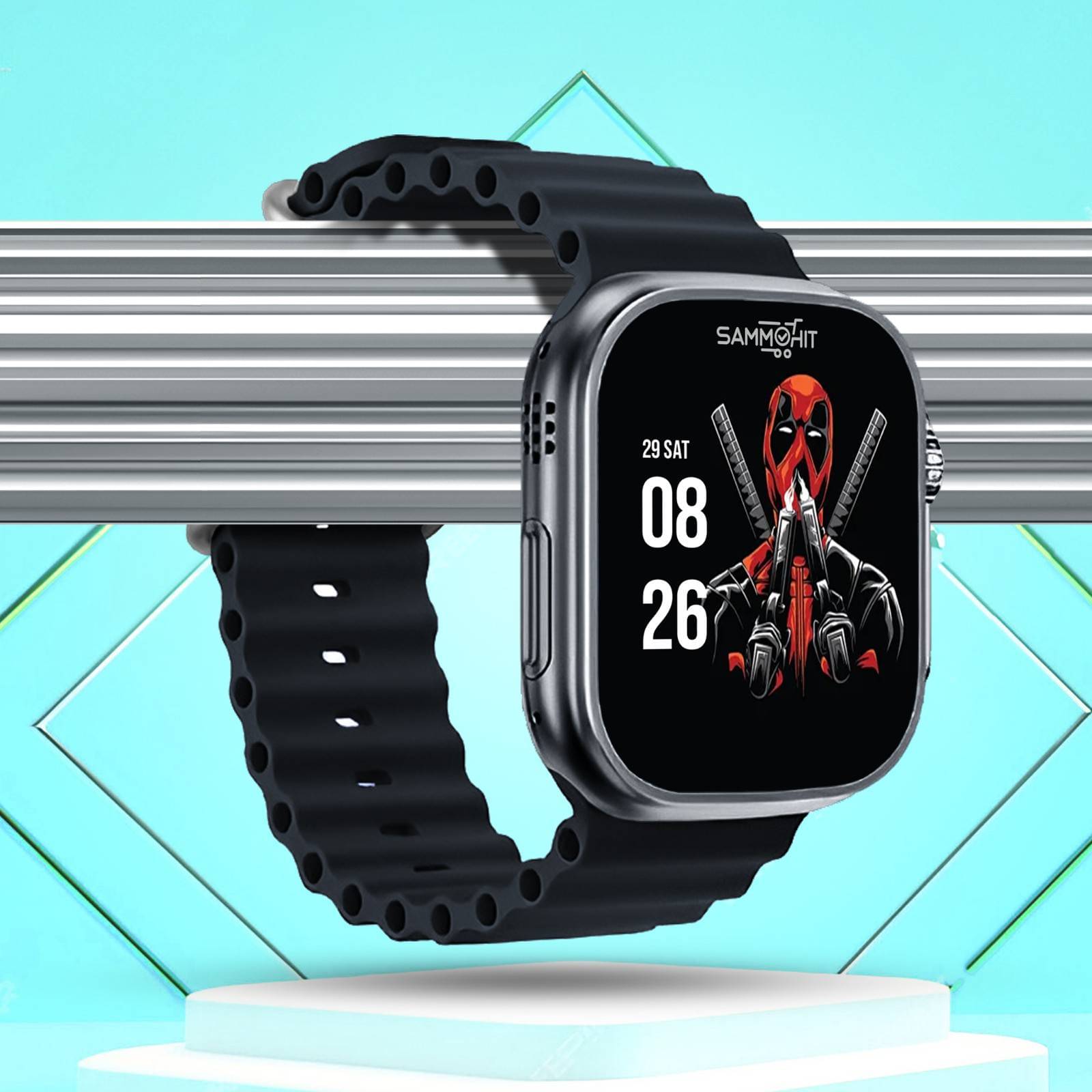 SAMMOHIT AMOLED BT Calling Smart Watch with Rubber Strap Upto 2-3 days Backup ( Black ) SAMMOHIT AMOLED BT Calling Smart Watch with Rubber Strap Upto 2-3 days Backup ( Black )