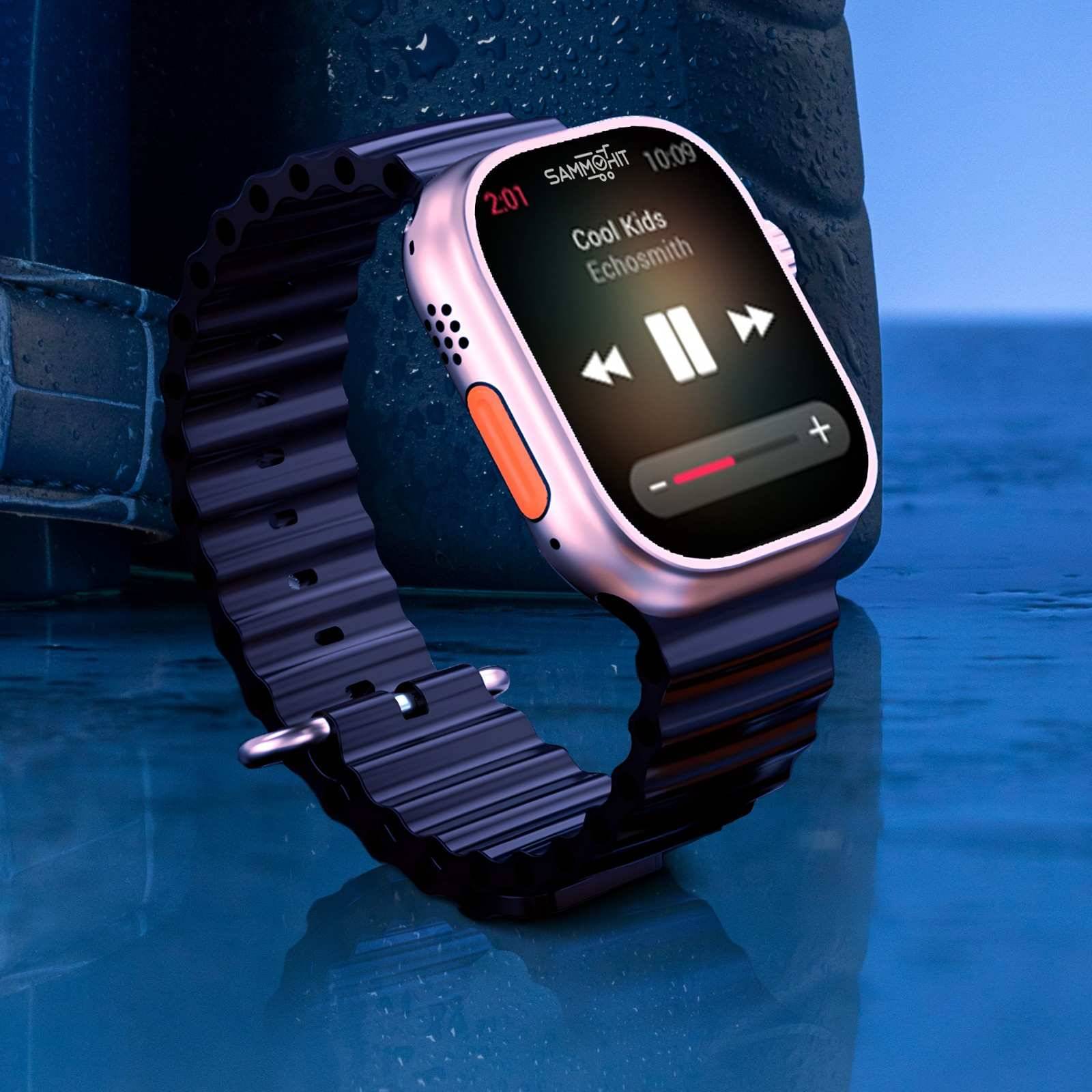     			SAMMOHIT AMOLED BT Calling Smart Watch with Rubber Strap Upto 2-3 days Backup ( Black )
