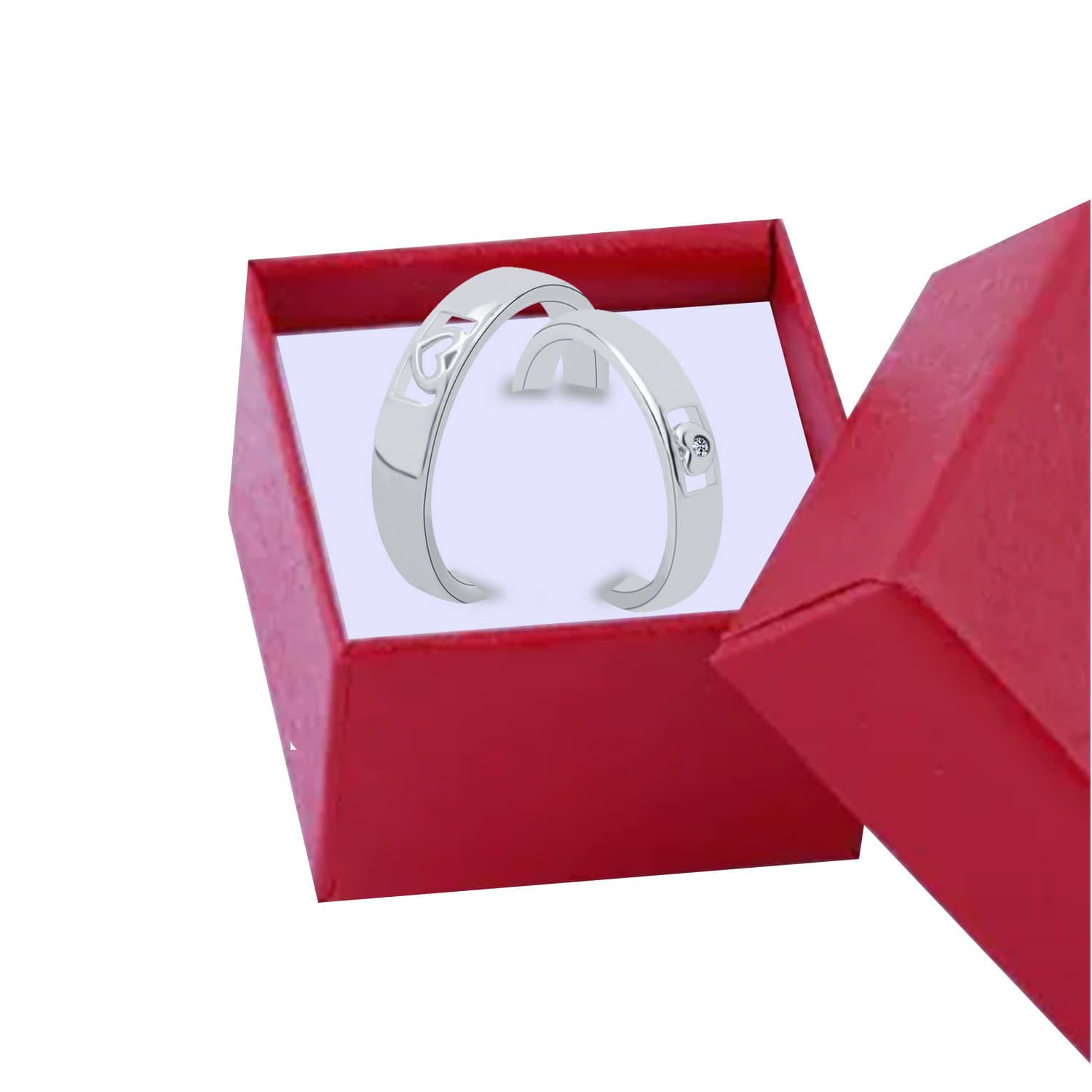 Silver Shine Silver Couple Ring ( Pack of 1 )